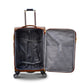 20" Light Brown Colour LVR PU Leather Luggage Lightweight Soft Material Carry On Trolley Bag with Spinner Wheel Zaappy.com