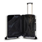 20" White Colour JIAN ABS Line Luggage Lightweight Hard Case Carry On Trolley Bag With Spinner Wheel Zaappy.com