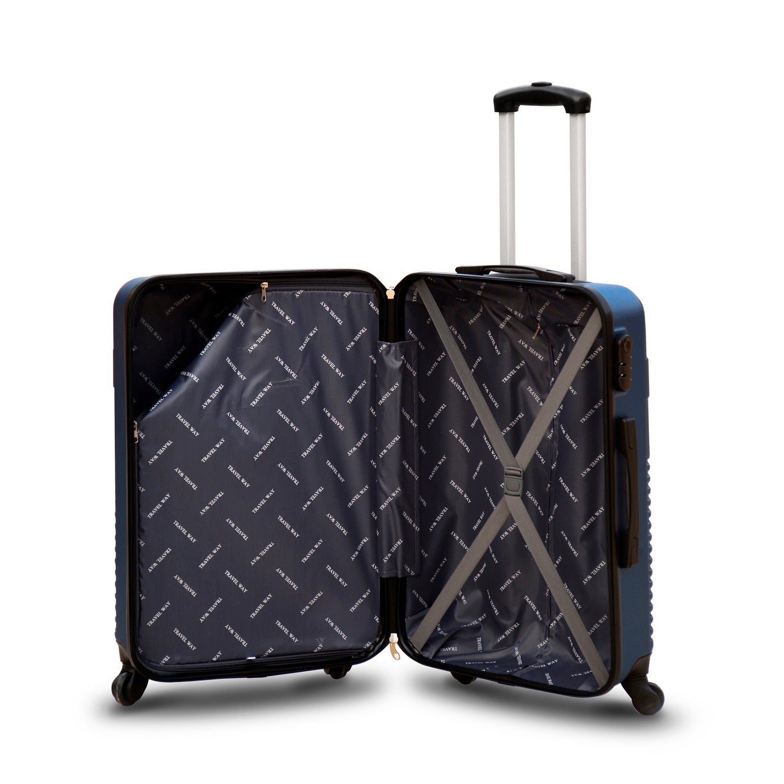 32" Blue Travel Way ABS Lightweight Hard Case Luggage Bag