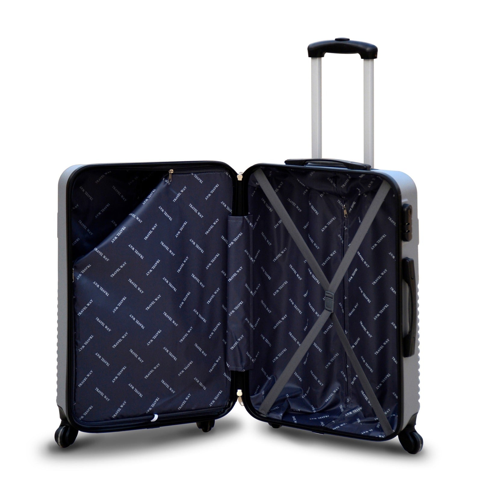 28" Silver Colour Travel Way ABS Luggage Lightweight Hard Case Trolley Bag Zaappy.com