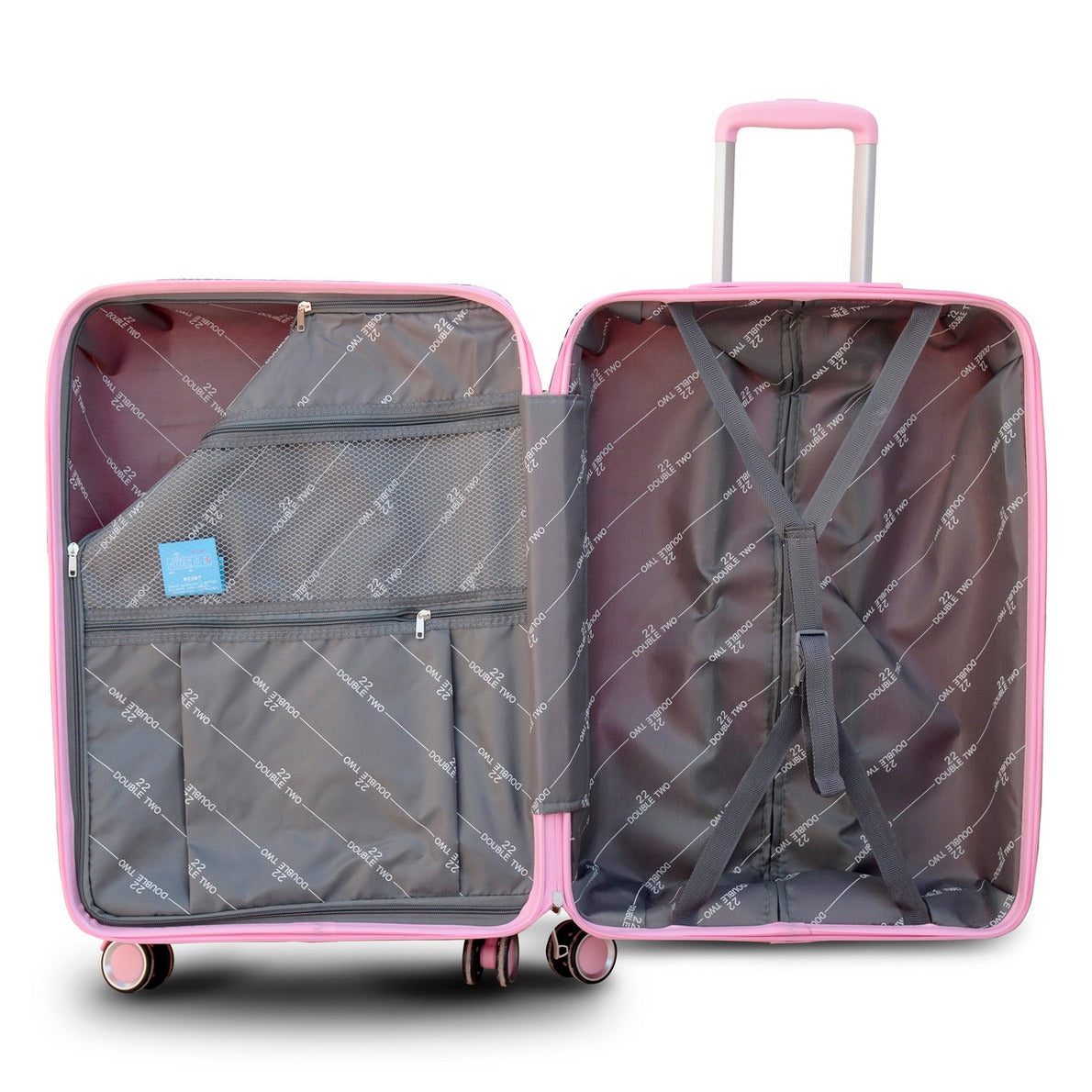 20" Pink Colour Royal PP Luggage Lightweight Hard Case Carry On Trolley Bag with Double Spinner Wheel