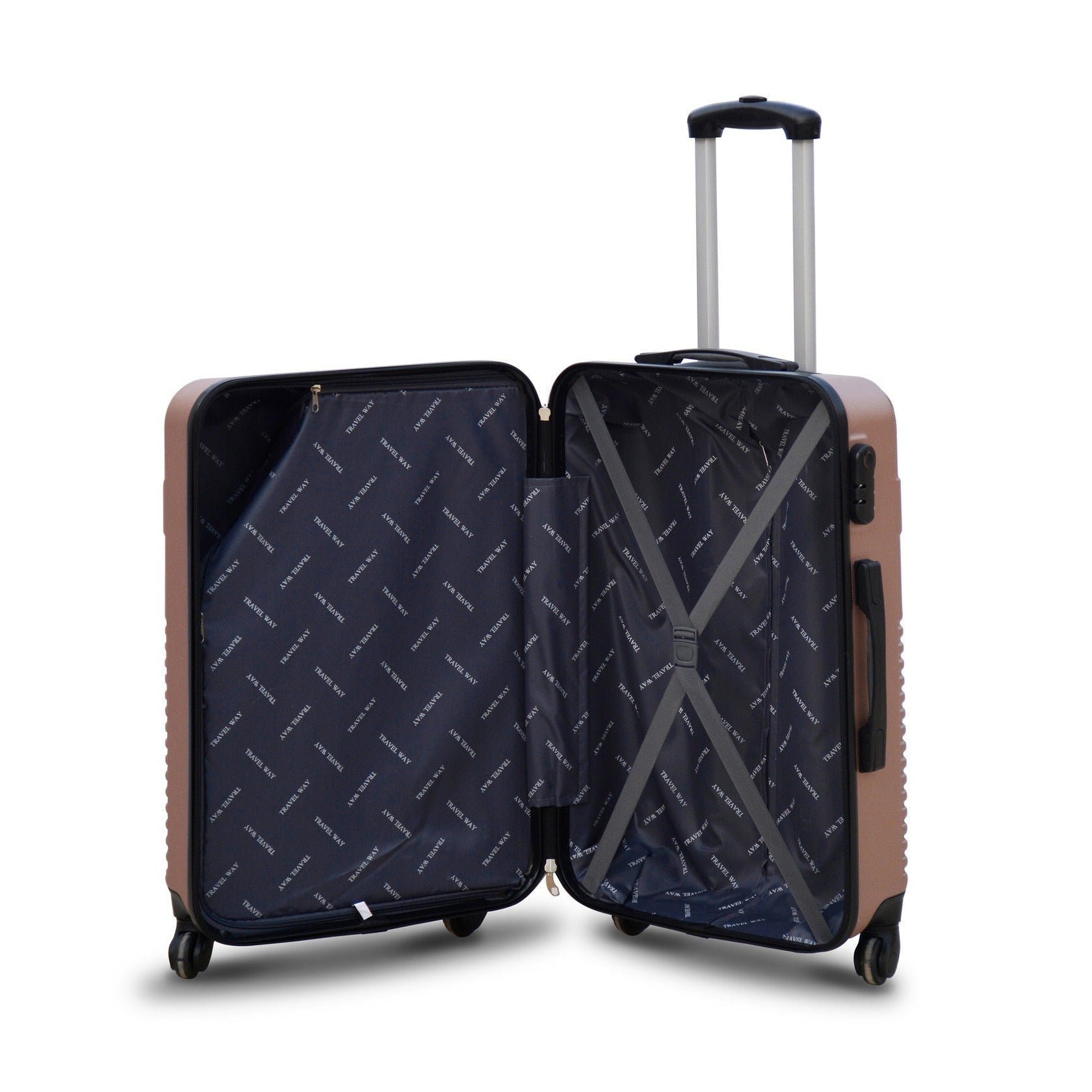 28" Zig Zag ABS Lightweight Luggage Bag With Double Spinner Wheel Zaappy
