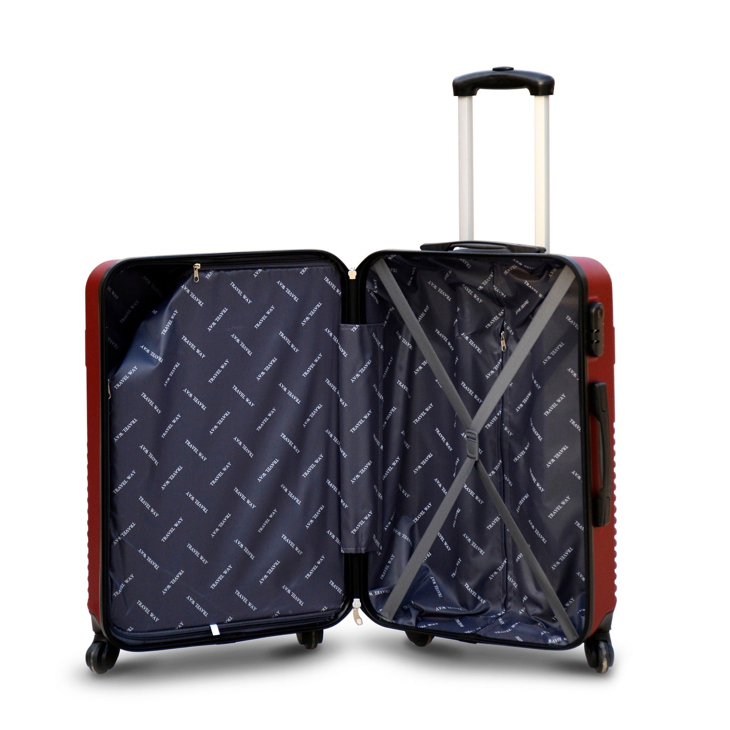 24" Red Colour Travel Way ABS Luggage Lightweight Hard Case Trolley Bag Zaappy.com