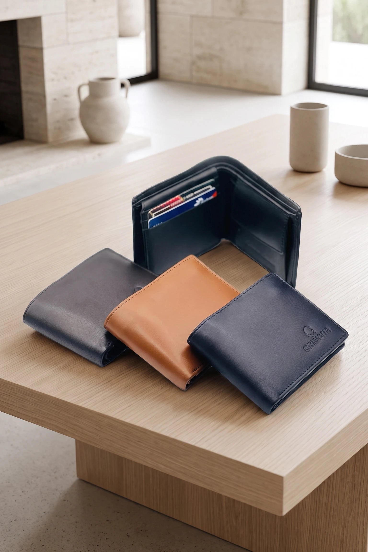 ORIYANA Men Solid Sample Style Zipper Card Holder Purse | LL 2411 Leather Wallet