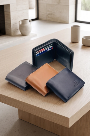 ORIYANA Men Solid Sample Style Zipper Card Holder Purse | LL 2411 Leather Wallet