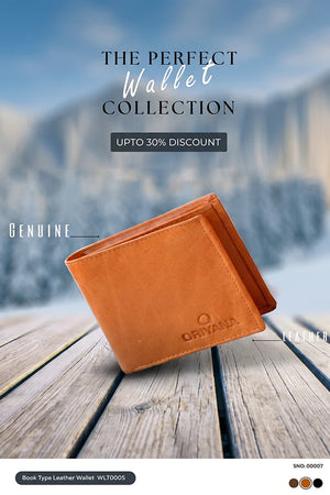 ORIYANA Men's Genuine Leather Wallet | Book Type Leather Wallet