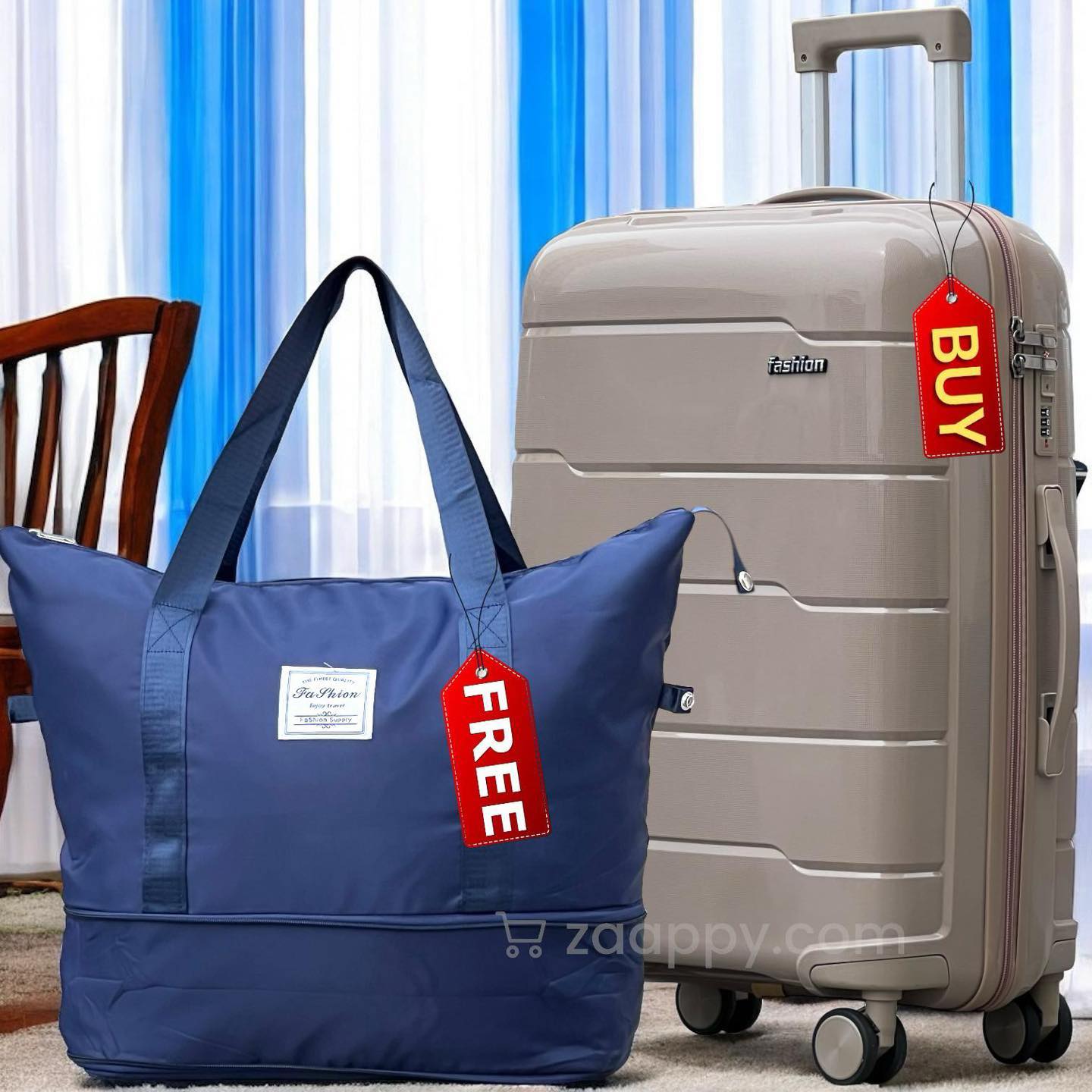 Medium Size 24 Inch Luggage Bag Unbreakable PP | Hand Carry Duffle Bag Combo