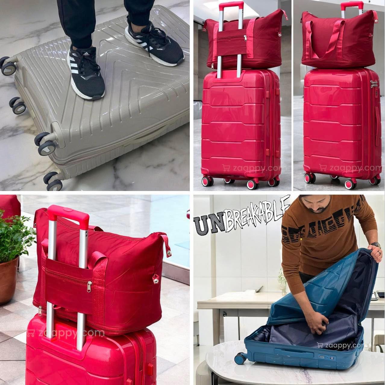 Medium Size 24 Inch Luggage Bag Unbreakable PP | Hand Carry Duffle Bag Combo