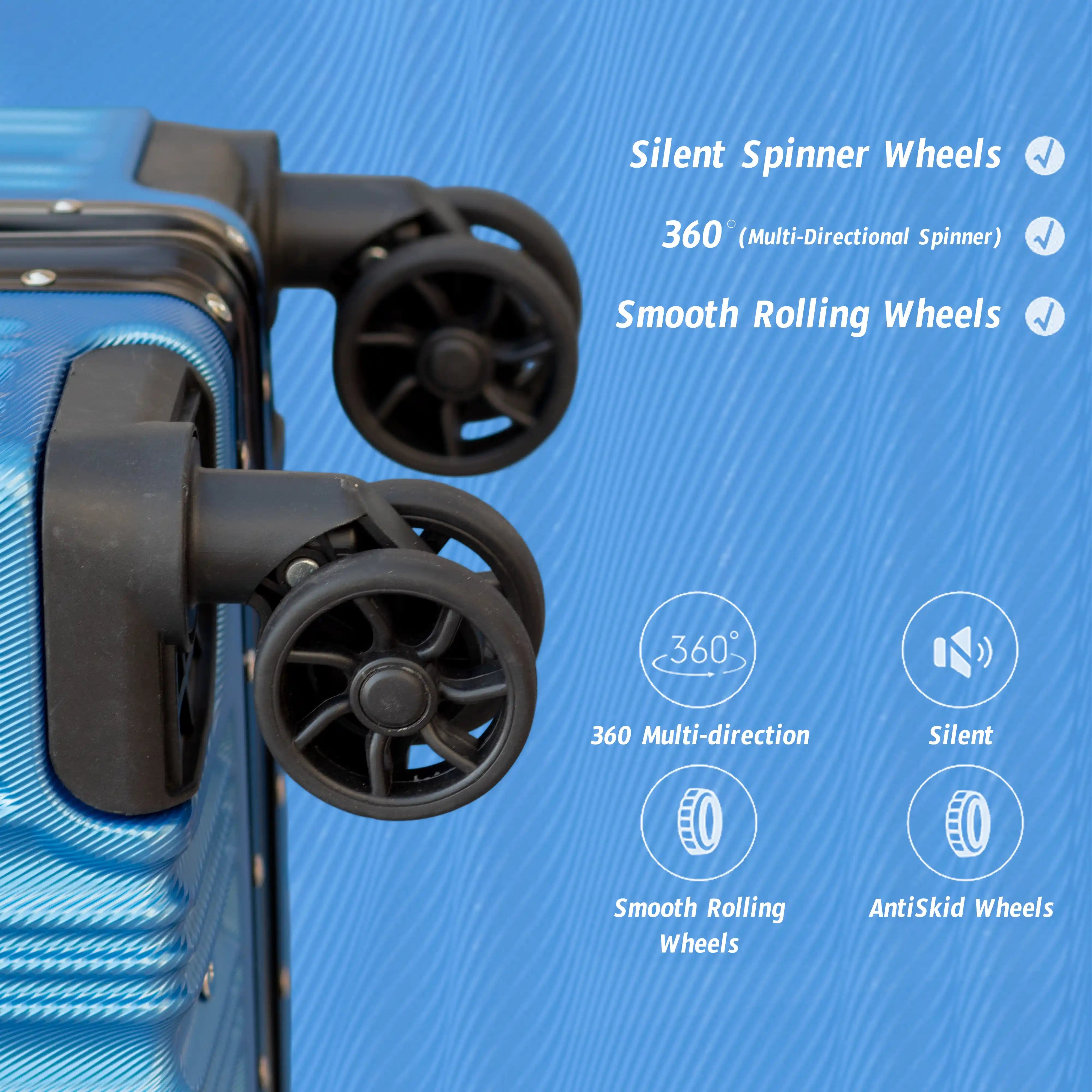 Prosp Premium Aluminum Hard Shell Luggage | Zipperless Suitcase Set with TSA Lock | Silent 360° Spinner Wheels | 3 Piece Set 20" 24" 28" Inches