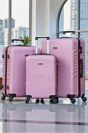 Partner Aqua Wave ABS Lightweight Hard Case Trolley Luggage with Spinner Wheels | 3 Pcs Set 20