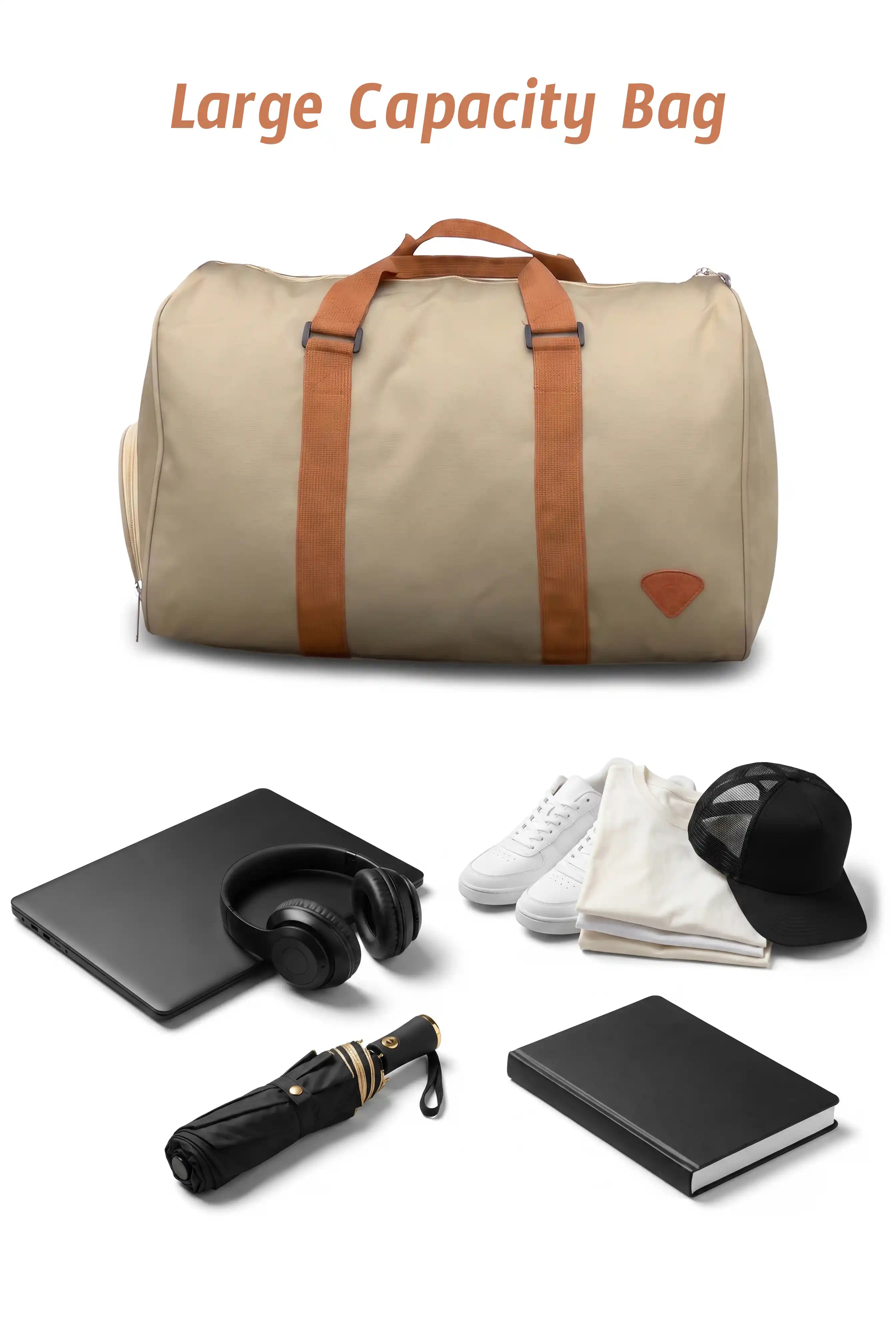 Elegant Partner Textured Duffle Bag with Shoe Compartment – Stylish Travel & Gym Bag