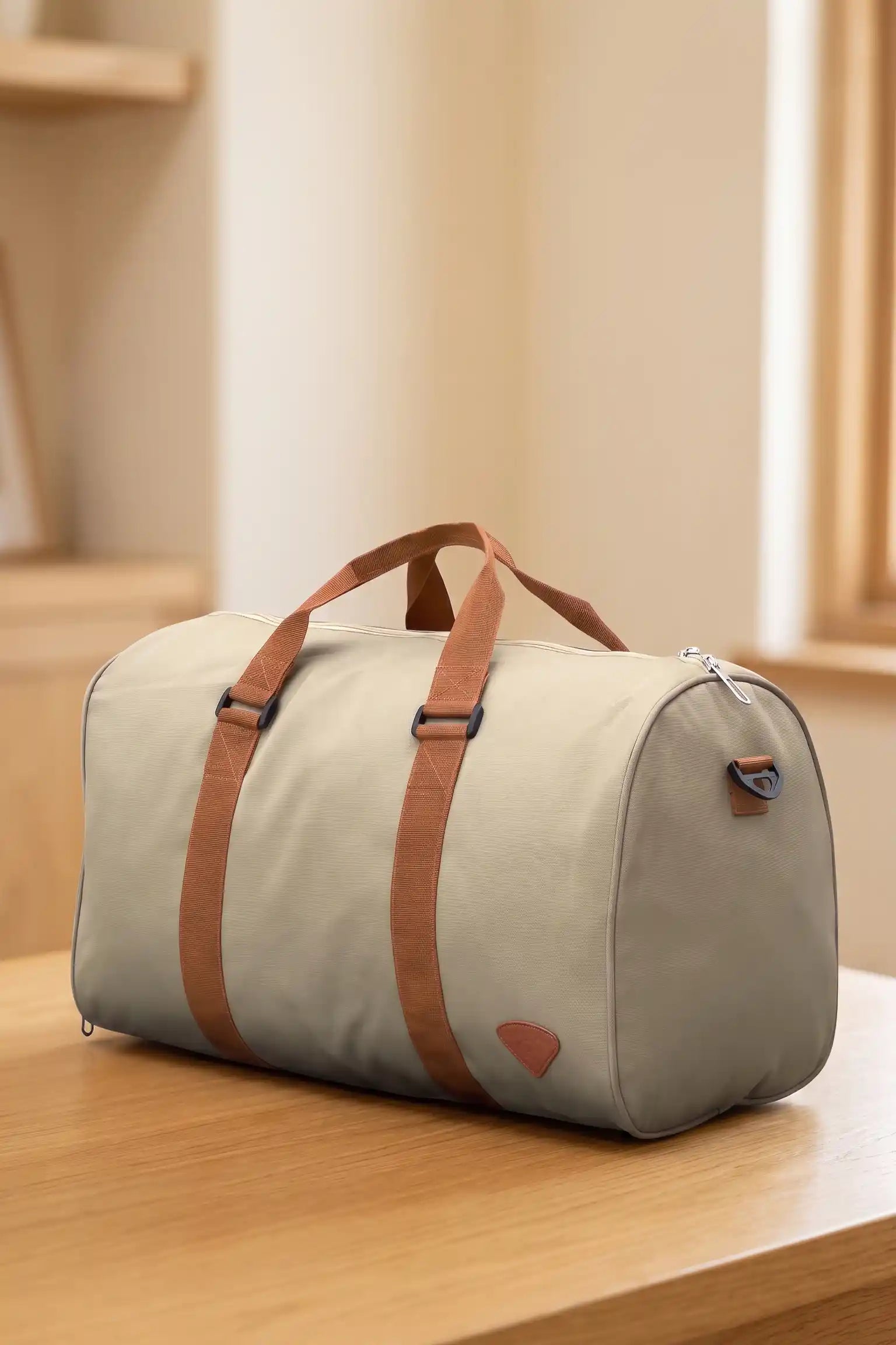 Elegant Partner Textured Duffle Bag with Shoe Compartment – Stylish Travel & Gym Bag