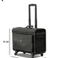 Premium PU leather Carry On Suitcase with spinner wheels