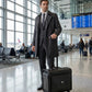 Premium PU leather Carry On Suitcase with spinner wheels