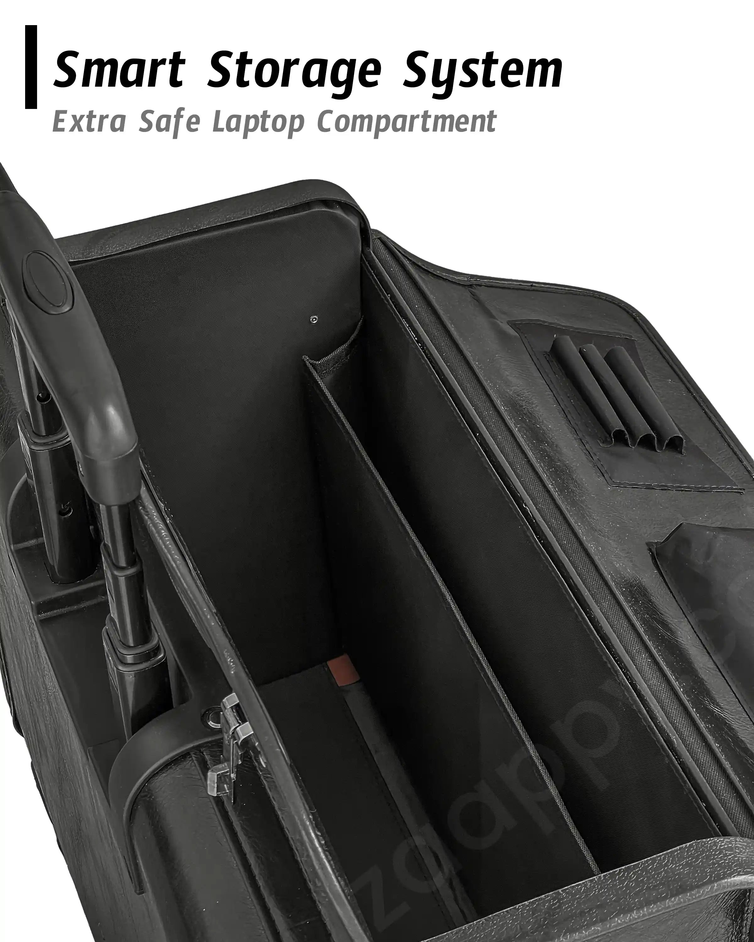 Premium PU Leather Pilot Carry On Luggage, Lightweight Suitcase with Spinner Wheels