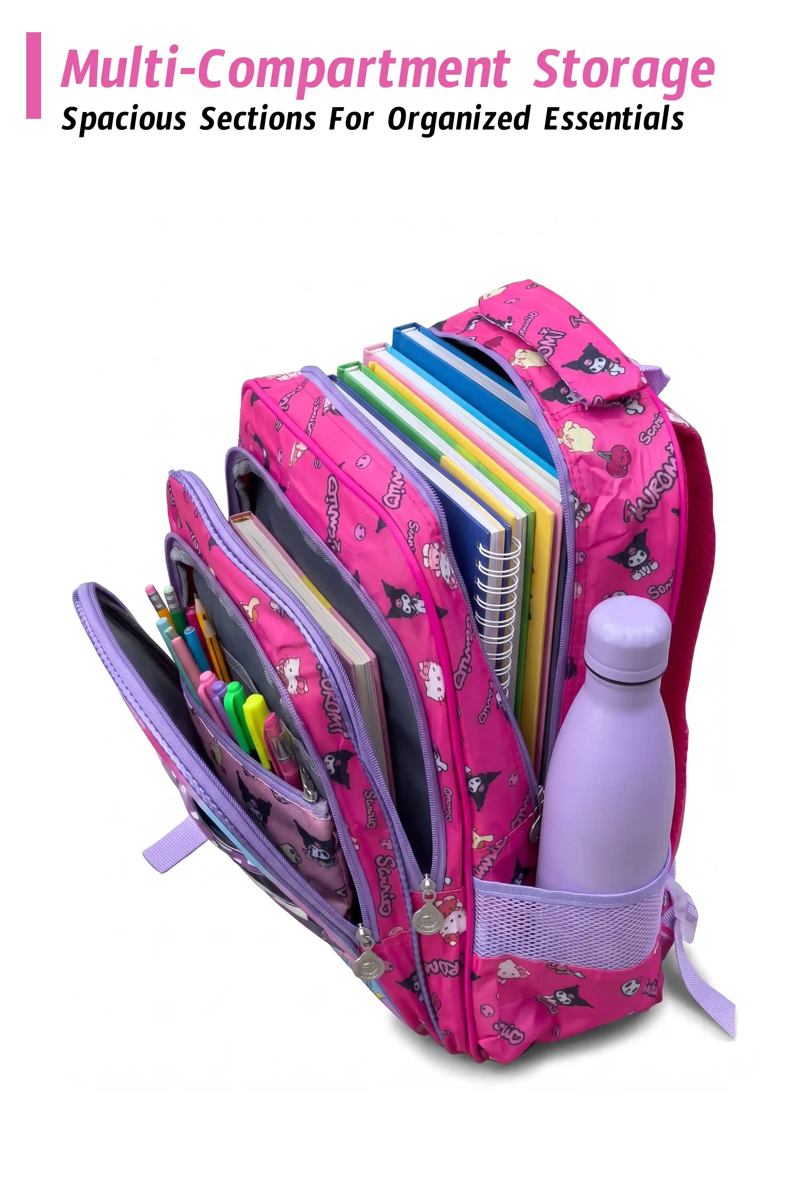 16 Inch Character Printed School Bag for 4 to 12 Years, Lightweight with Adjustable Strap Buckle