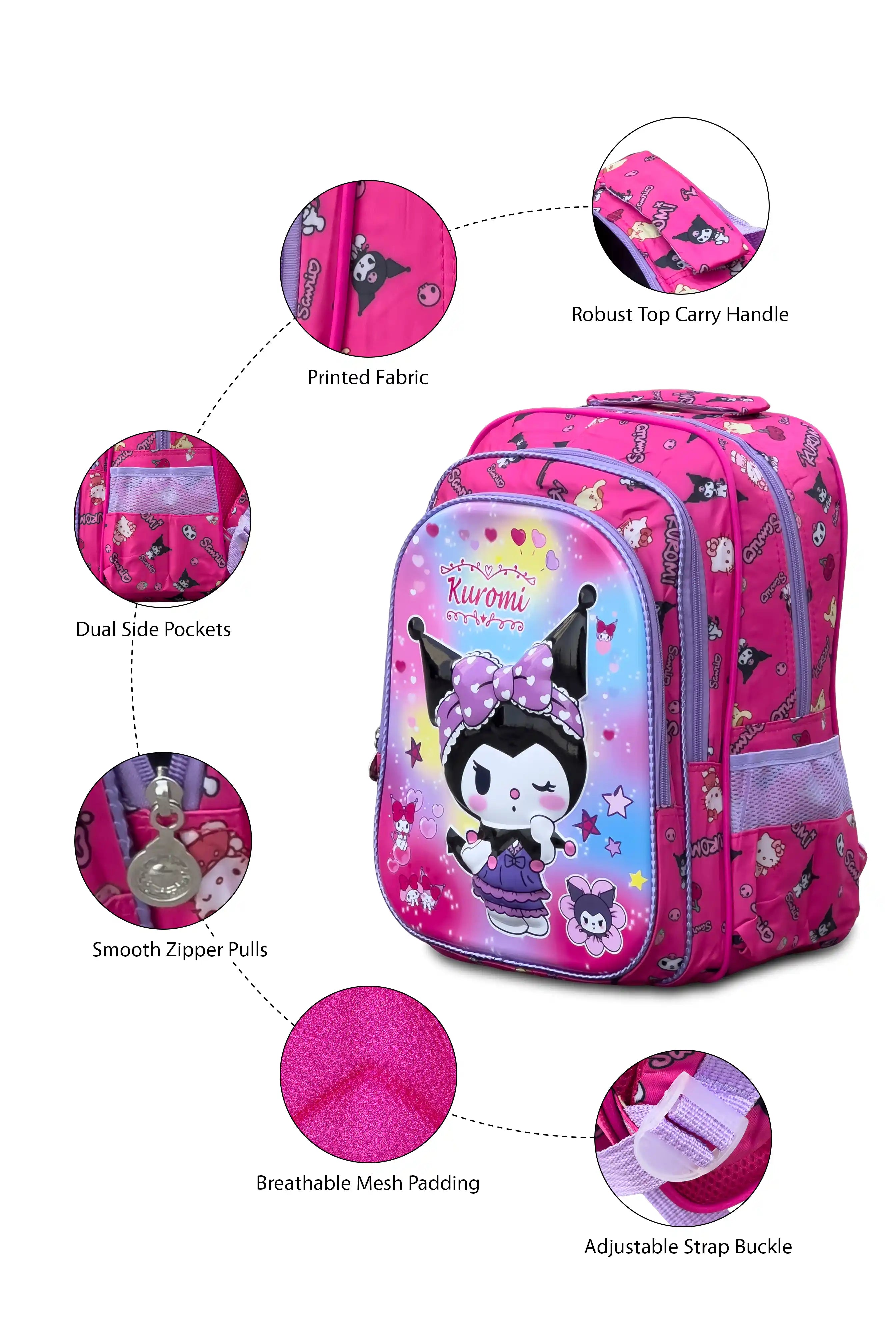 16 Inch Character Printed School Bag for 4 to 12 Years, Lightweight with Adjustable Strap Buckle