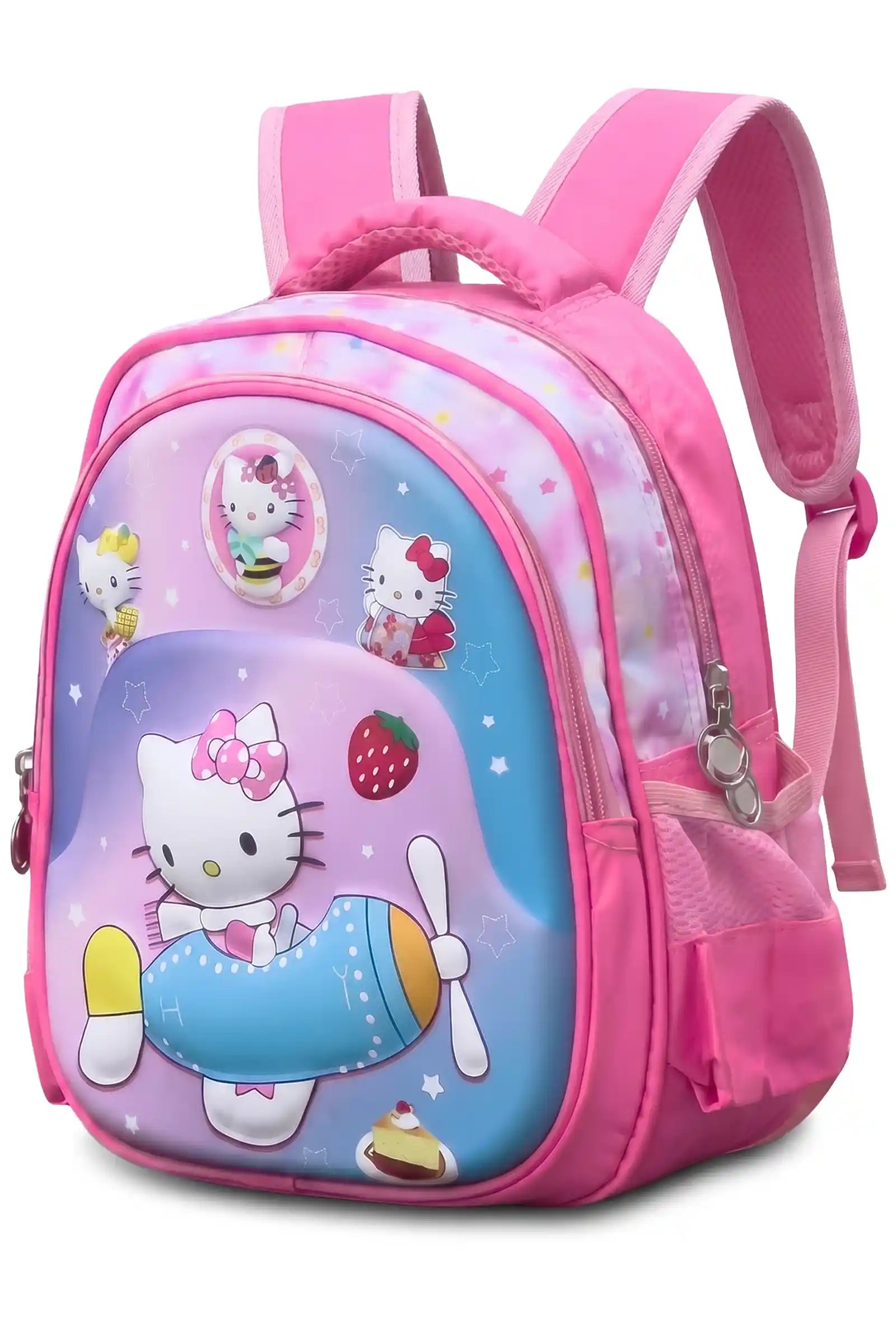 12 Inch Cute Cartoon Character Printed Lightweight School Bag, 4-7 Years With Adjustable Strap Buckle