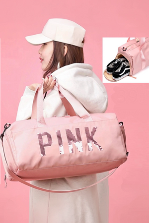 Pink Duffel Bag | Fitness Shoulder Bag For Women