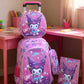 17 Inch Pink Fantasy 3 Pcs School Bag, Lightweight With Multiple Compartments And Adjustable Padded Straps