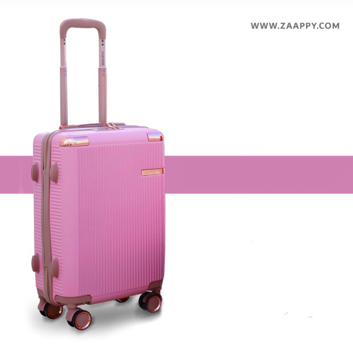 Luxury ABS Lightweight Luggage Bag With Double Spinner Wheel Zaappy