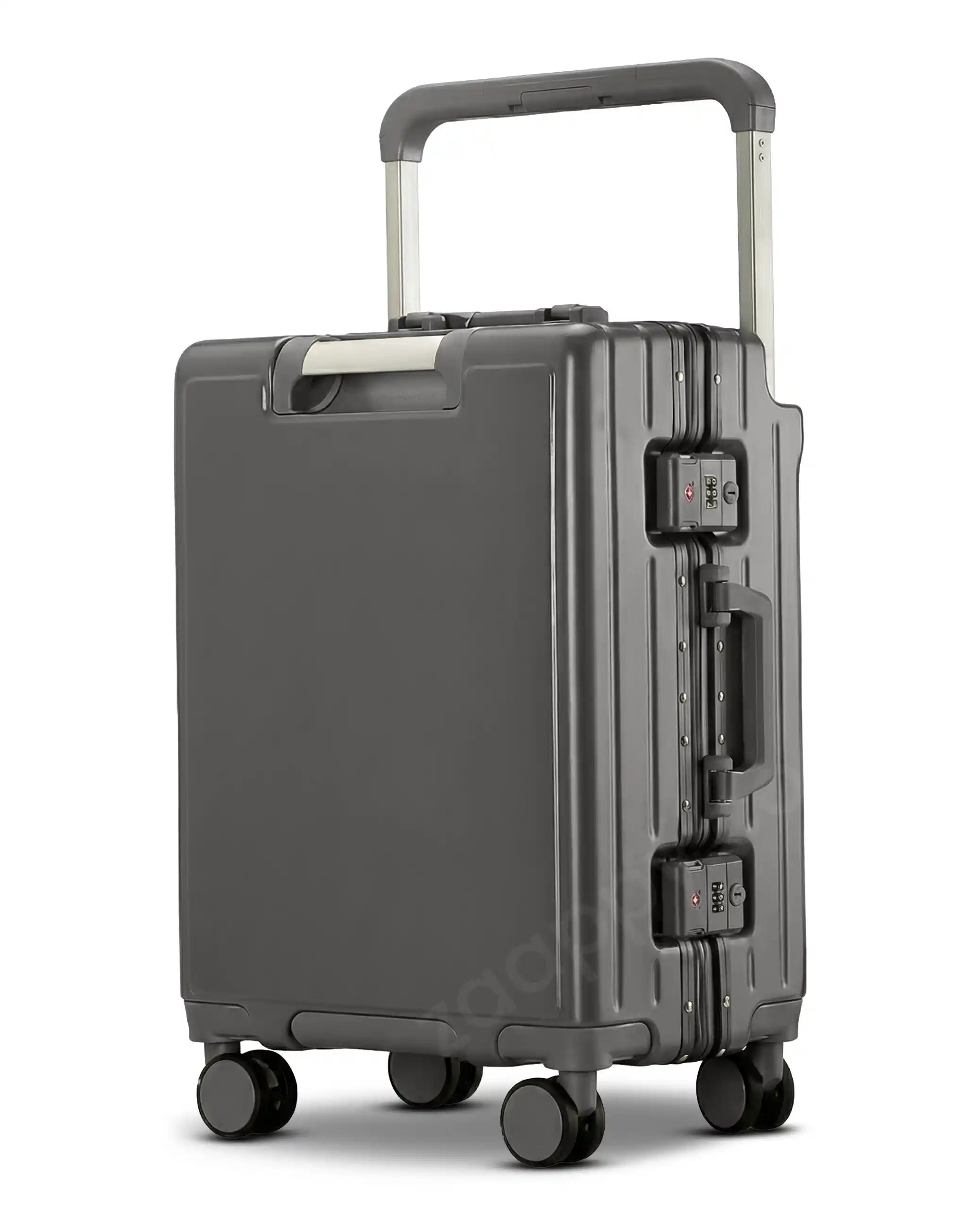 Polite Wide Handle Hard Shell Aluminium Lightweight Cabin Luggage with Smooth Silent Spinner Wheels