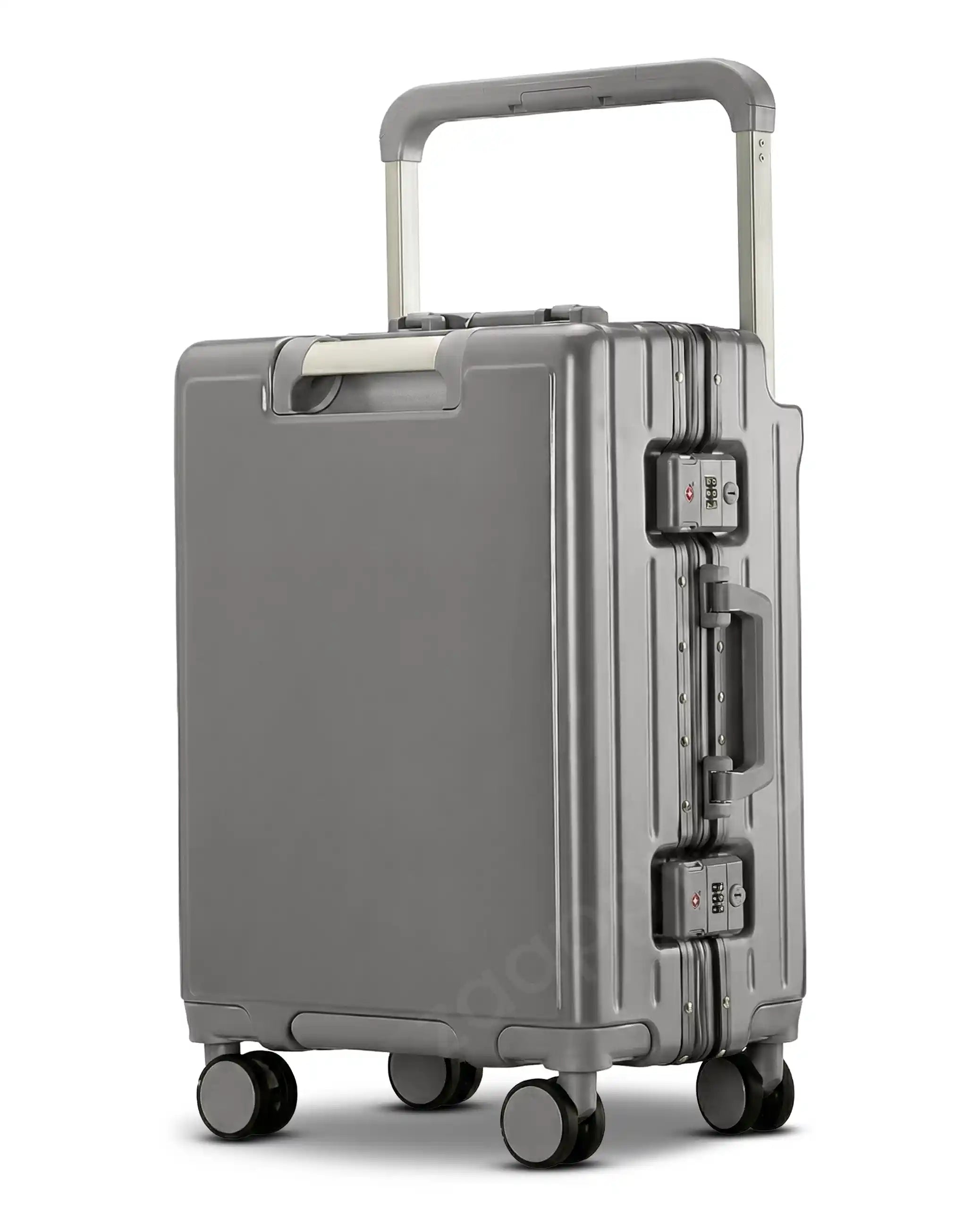 Polite Wide Handle Hard Shell Aluminium Lightweight Cabin Luggage with Smooth Silent Spinner Wheels