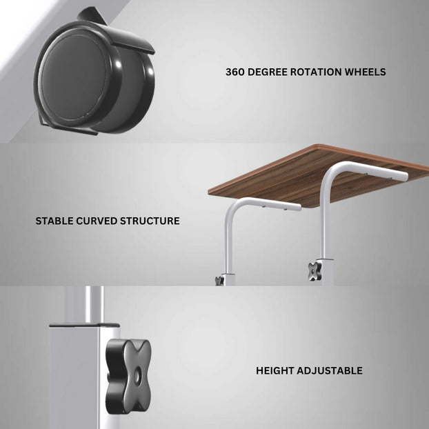 Buy Portable Laptop Stand with Wheels | Adjustable Study Table – Zaappy.com
