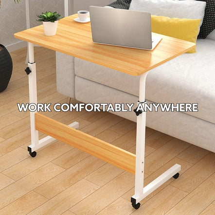 Portable Study Table | Laptop Stand with Wheels | Adjustable Height and Angle