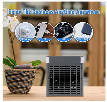 Evaporative Mini Air Conditioner | 3-in-1 Portable USB Air Cooler Fan