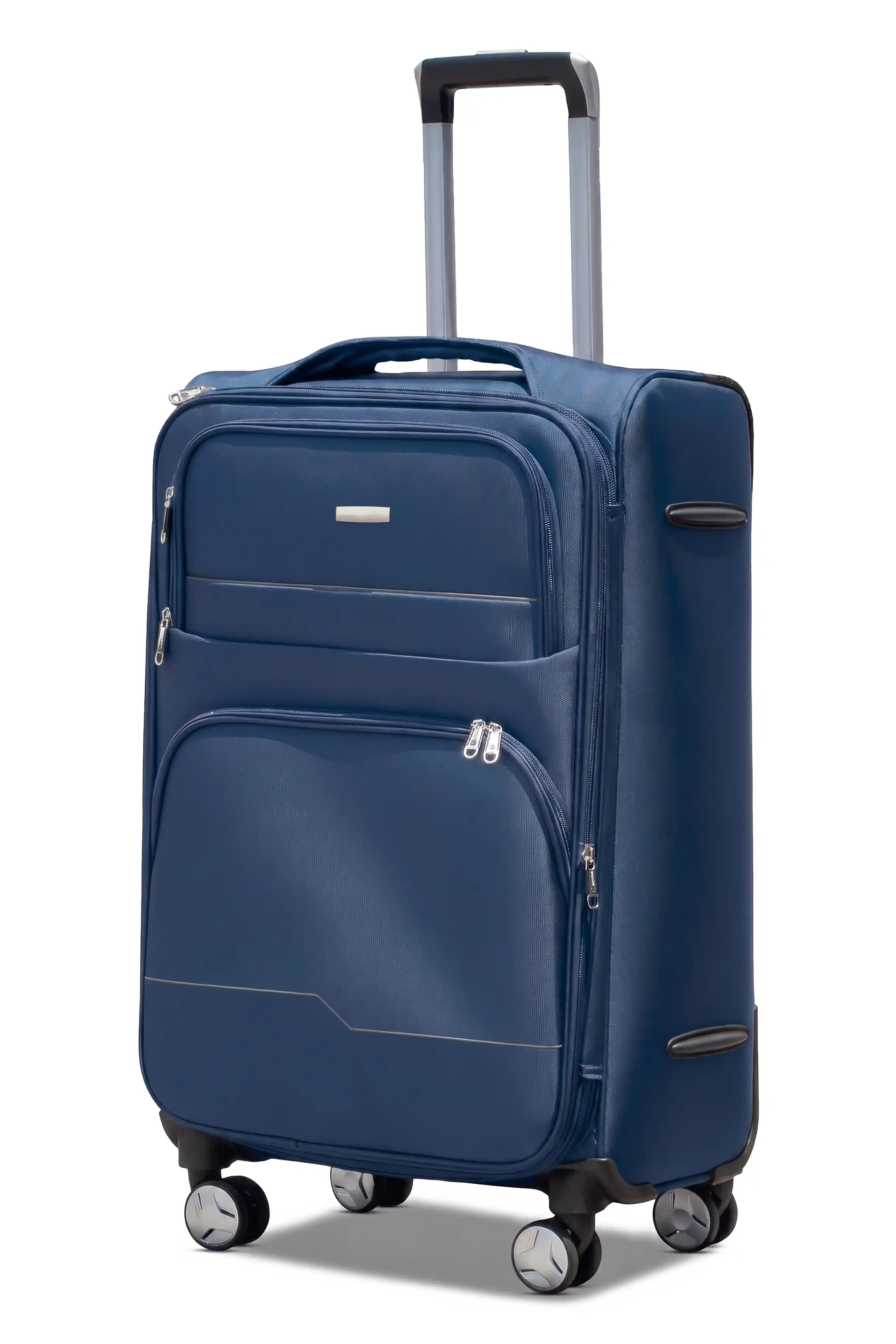 20 Inch Cabin Size Carry On Prestige Premium Nylon Expandable Lightweight Soft Shell Luggage Bag With Combination Lock And Telescopic Handle