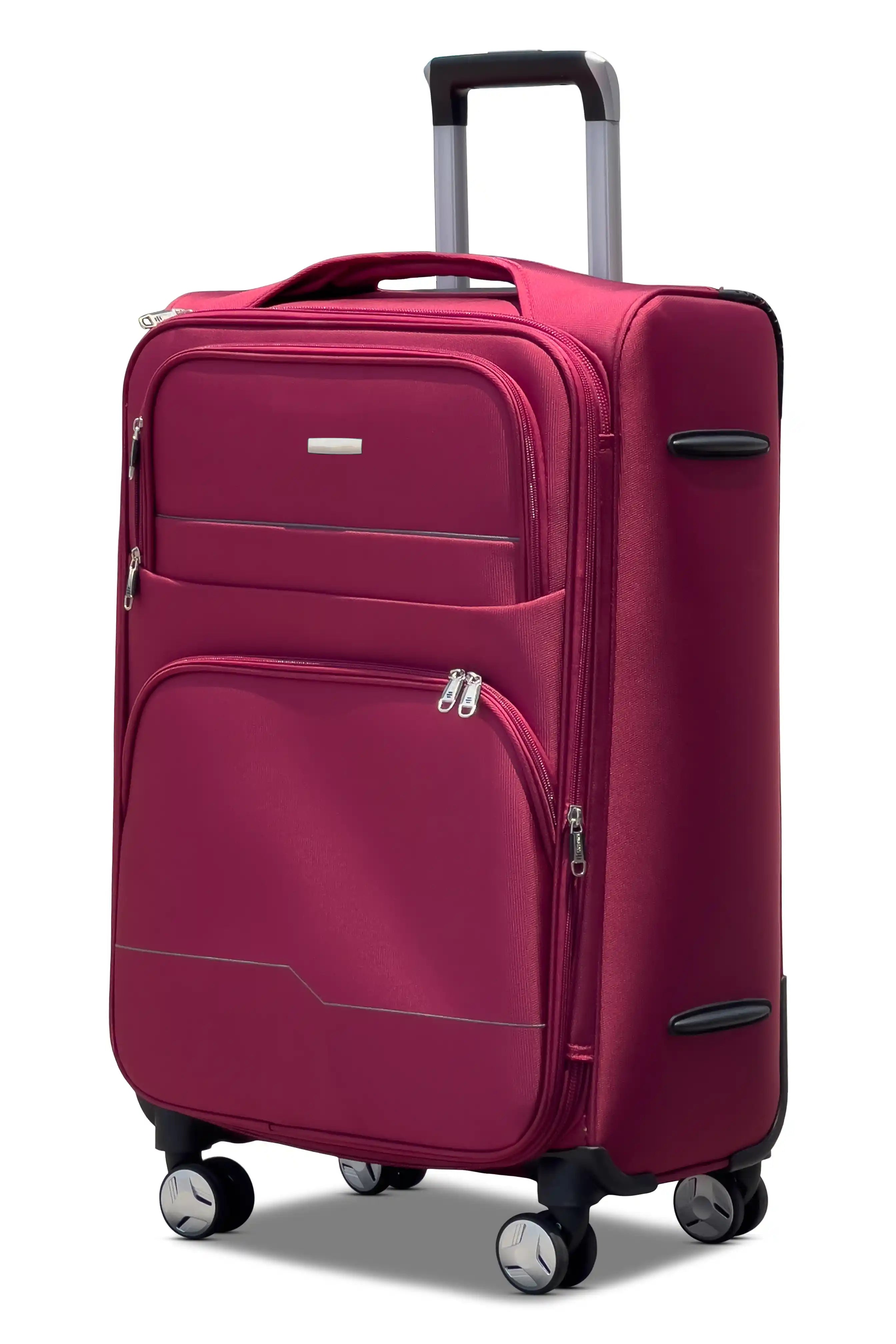 24 Inch Medium Size Checked In Prestige Premium Nylon Expandable Lightweight Soft Shell Luggage Bag With Combination Lock And Telescopic Handle