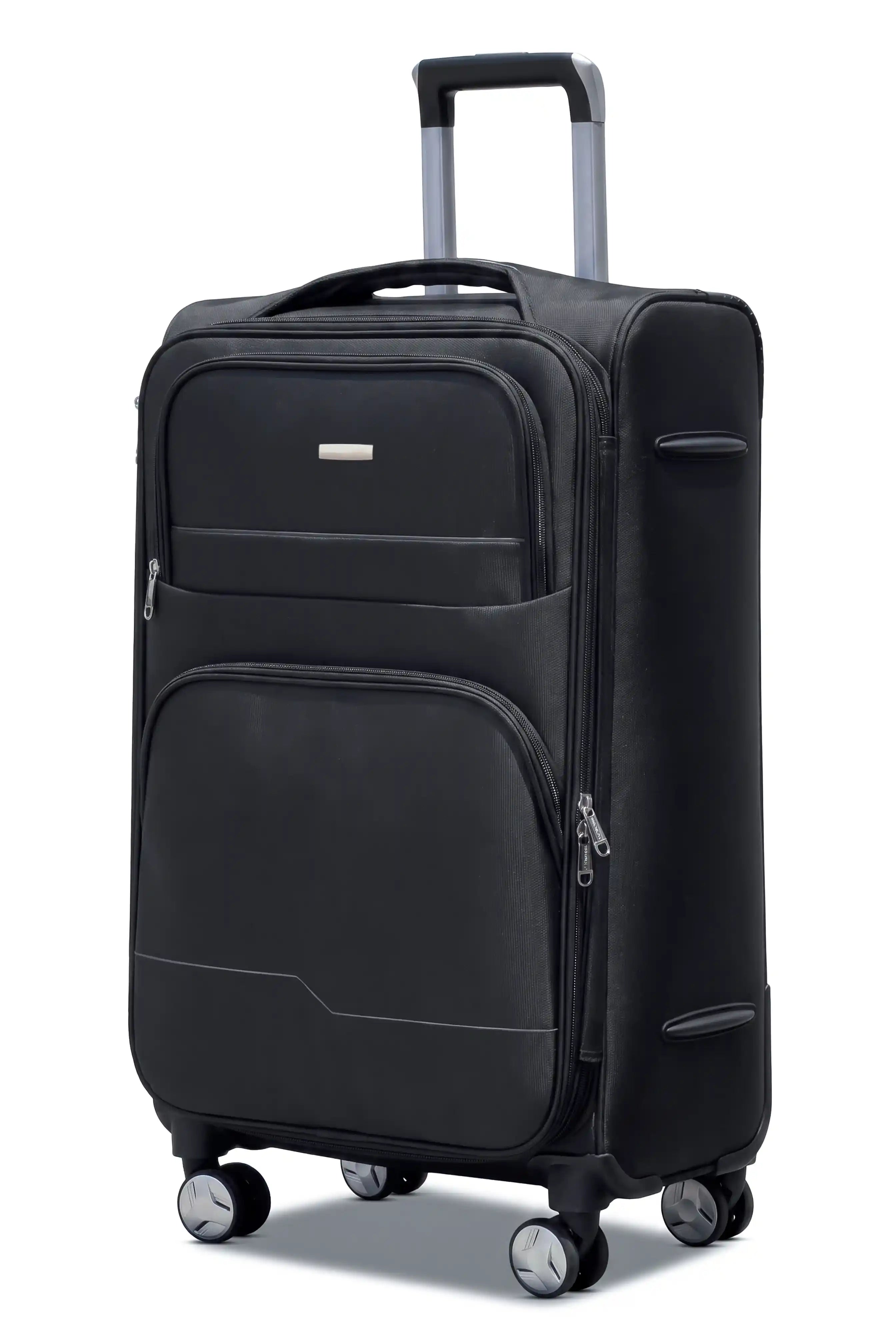 24 Inch Medium Size Checked In Prestige Premium Nylon Expandable Lightweight Soft Shell Luggage Bag With Combination Lock And Telescopic Handle