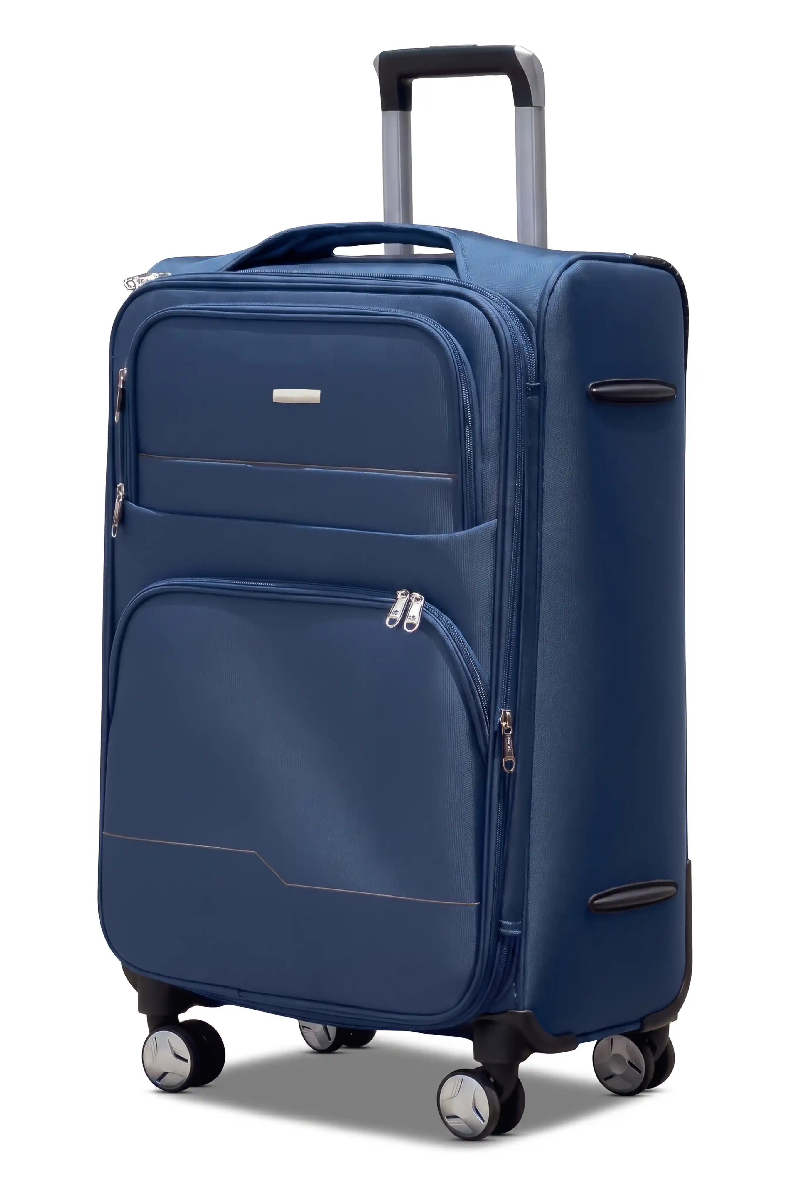 24 Inch Medium Size Checked In Prestige Premium Nylon Expandable Lightweight Soft Shell Luggage Bag With Combination Lock And Telescopic Handle