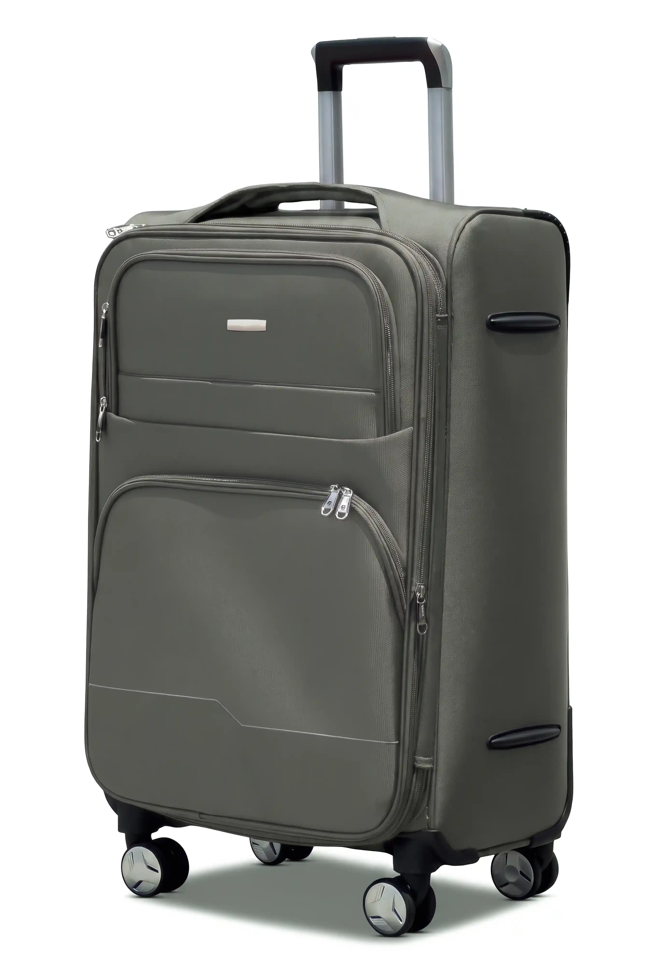 24 Inch Medium Size Checked In Prestige Premium Nylon Expandable Lightweight Soft Shell Luggage Bag With Combination Lock And Telescopic Handle