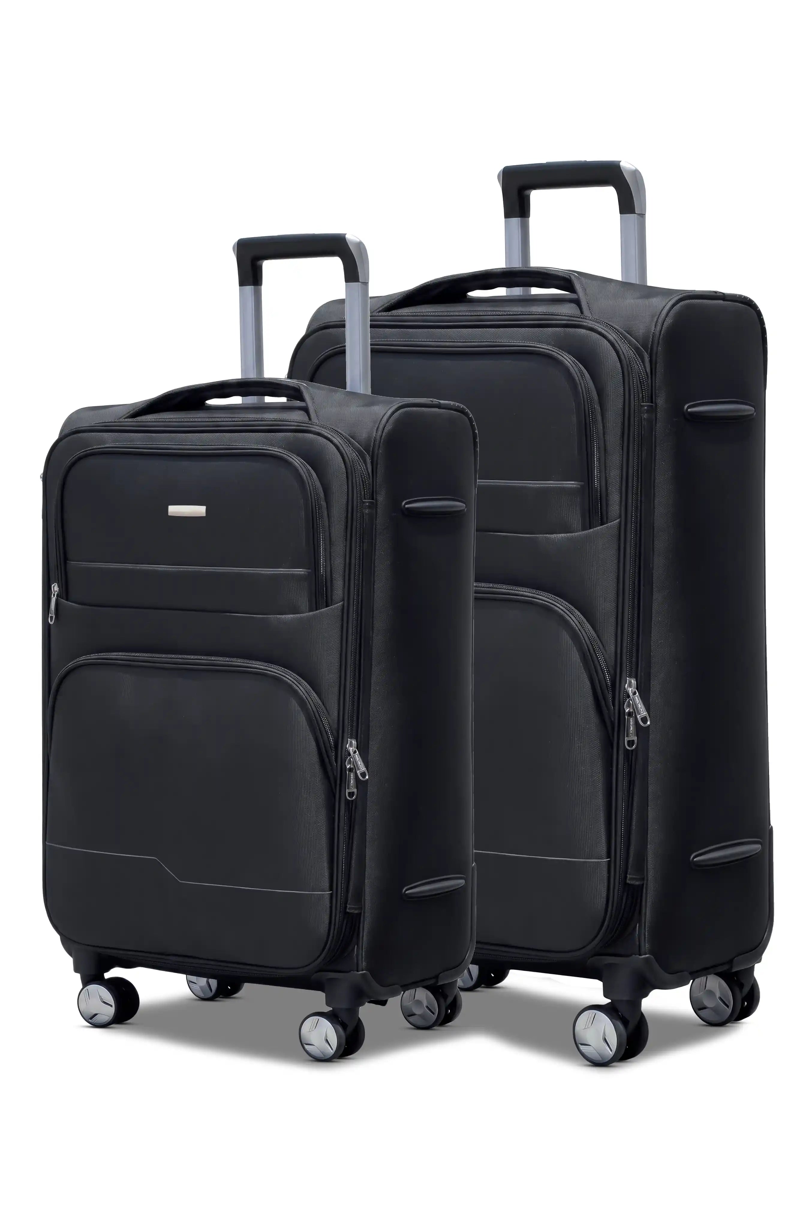 Prestige Premium Nylon Expandable Lightweight 2 Pcs Set (20/24 Inch) Soft Shell Luggage Bag With Combination Lock And Telescopic Handle