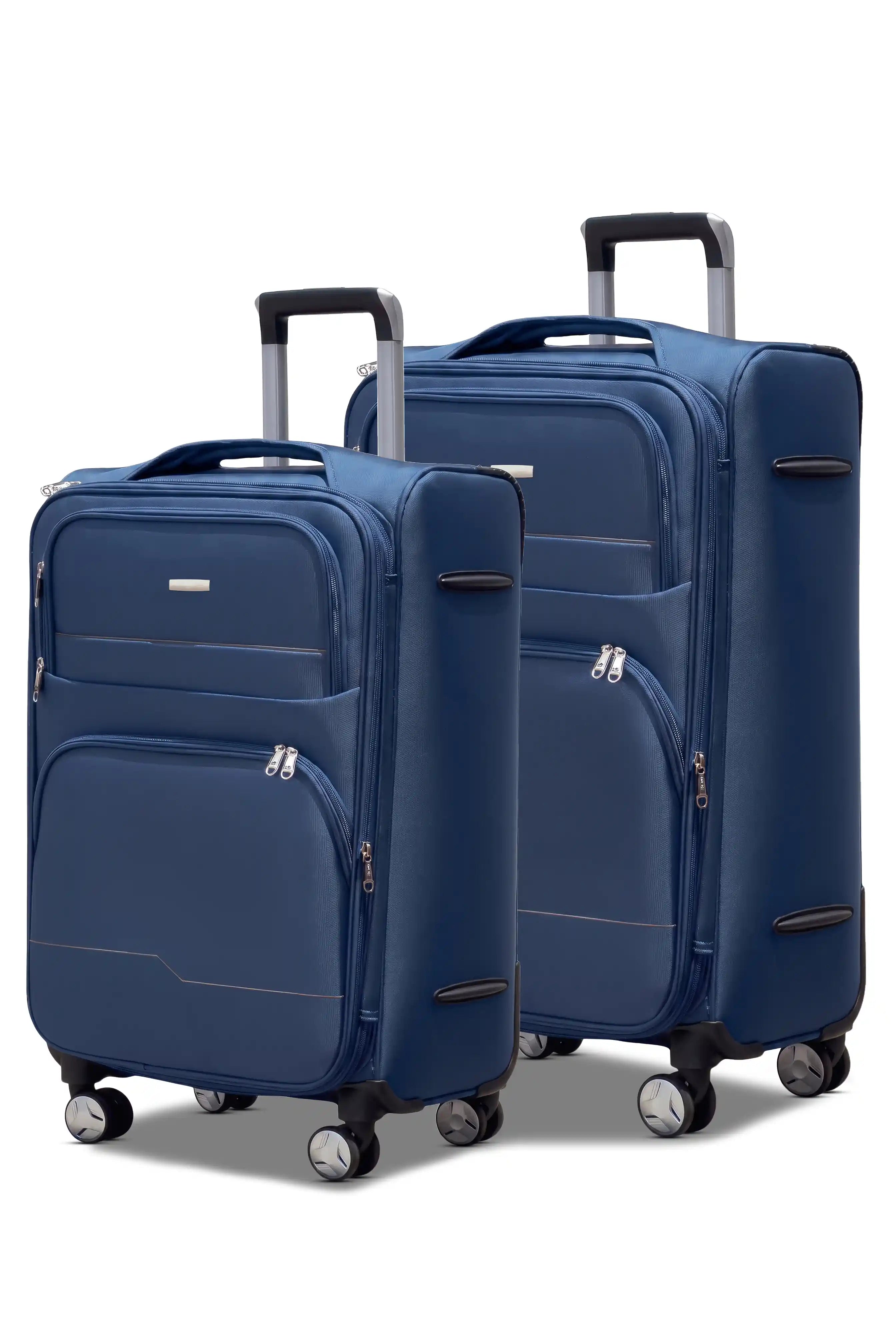 Prestige Premium Nylon Expandable Lightweight 2 Pcs Set (20/24 Inch) Soft Shell Luggage Bag With Combination Lock And Telescopic Handle