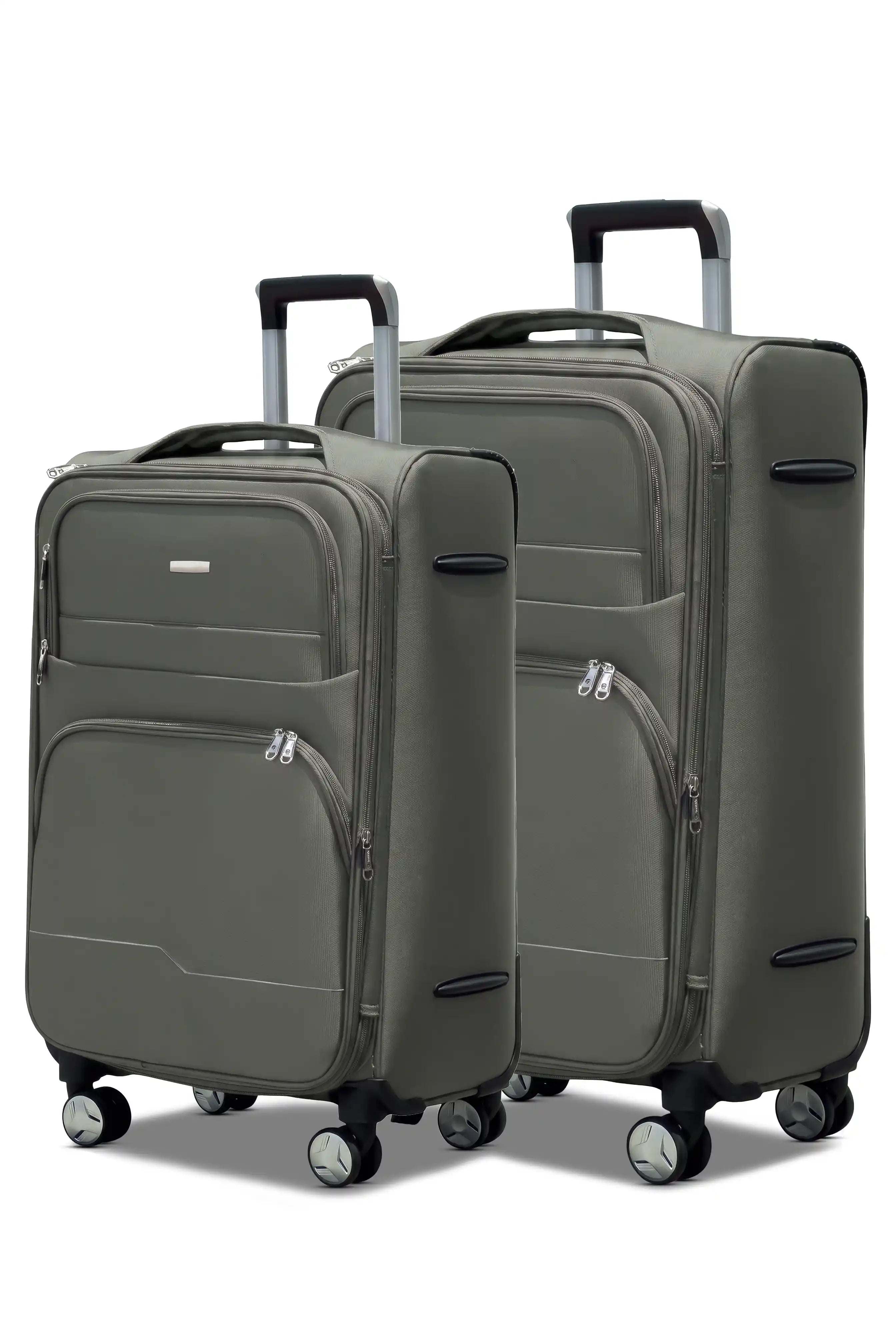 Prestige Premium Nylon Expandable Lightweight 2 Pcs Set (20/24 Inch) Soft Shell Luggage Bag With Combination Lock And Telescopic Handle