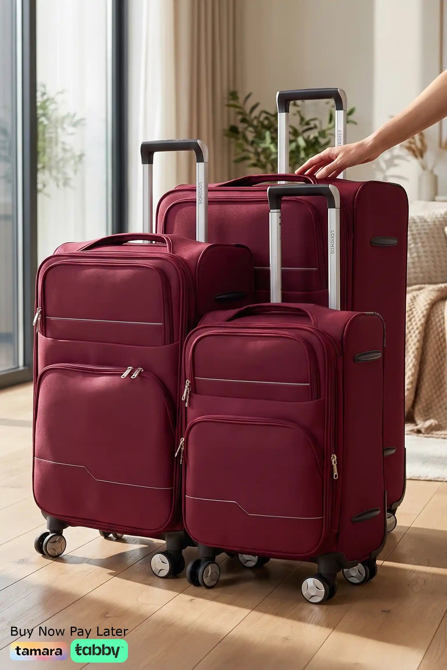 28 Inch Large Size Checked In Prestige Premium Nylon Expandable Lightweight Soft Shell Luggage Bag With Combination Lock And Telescopic Handle