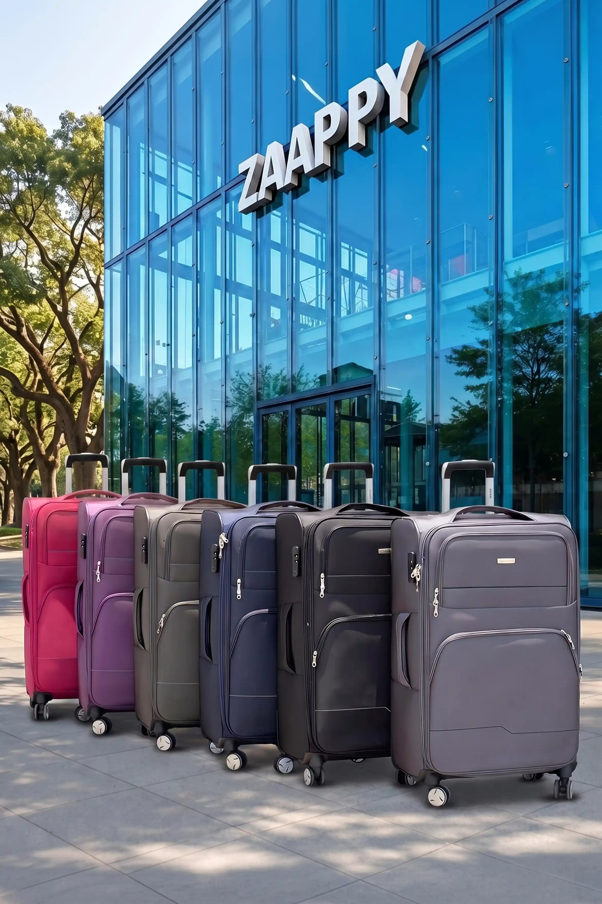 28 Inch Large Size Checked In Prestige Premium Nylon Expandable Lightweight Soft Shell Luggage Bag With Combination Lock And Telescopic Handle