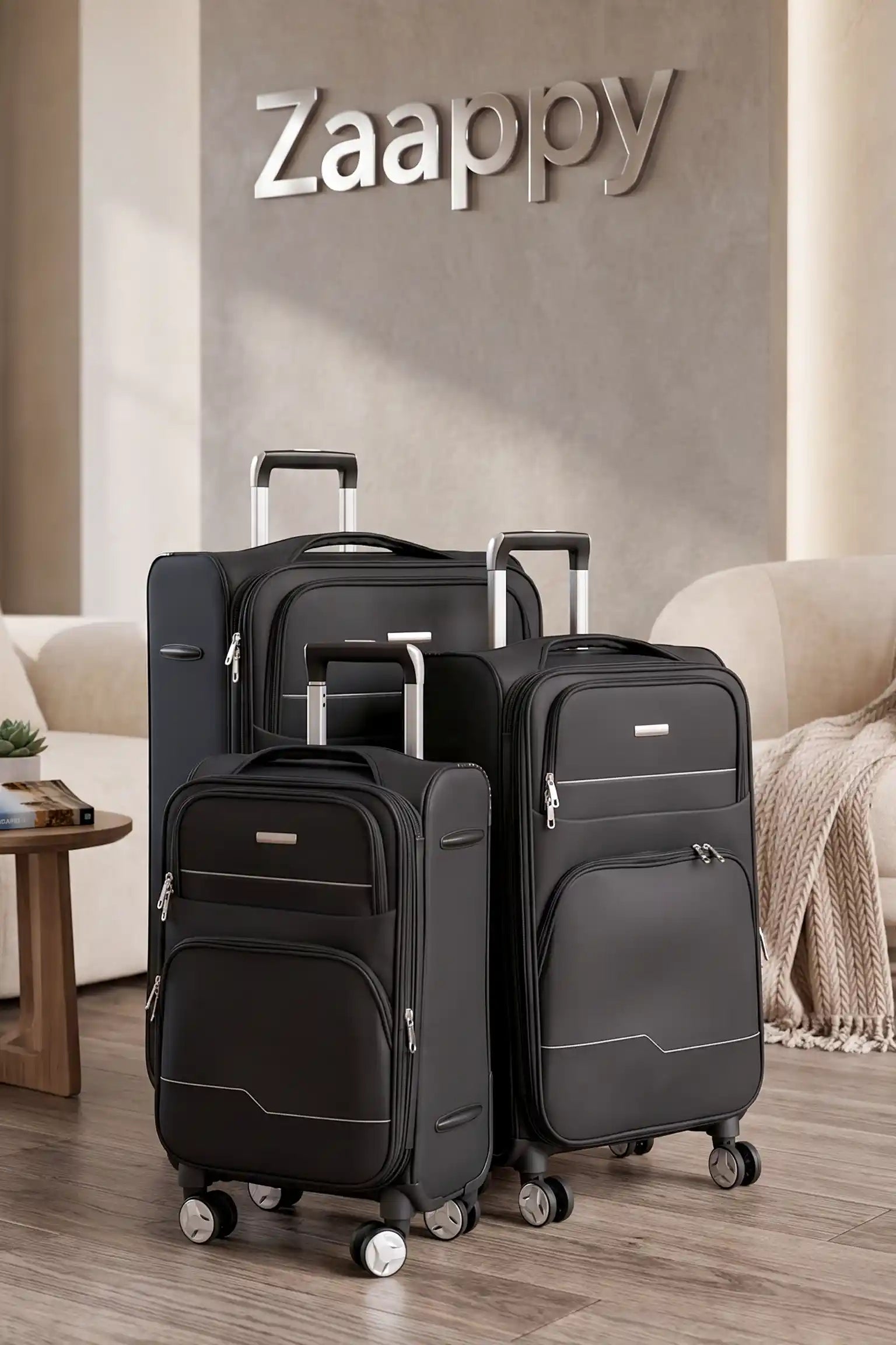 28 Inch Large Size Checked In Prestige Premium Nylon Expandable Lightweight Soft Shell Luggage Bag With Combination Lock And Telescopic Handle