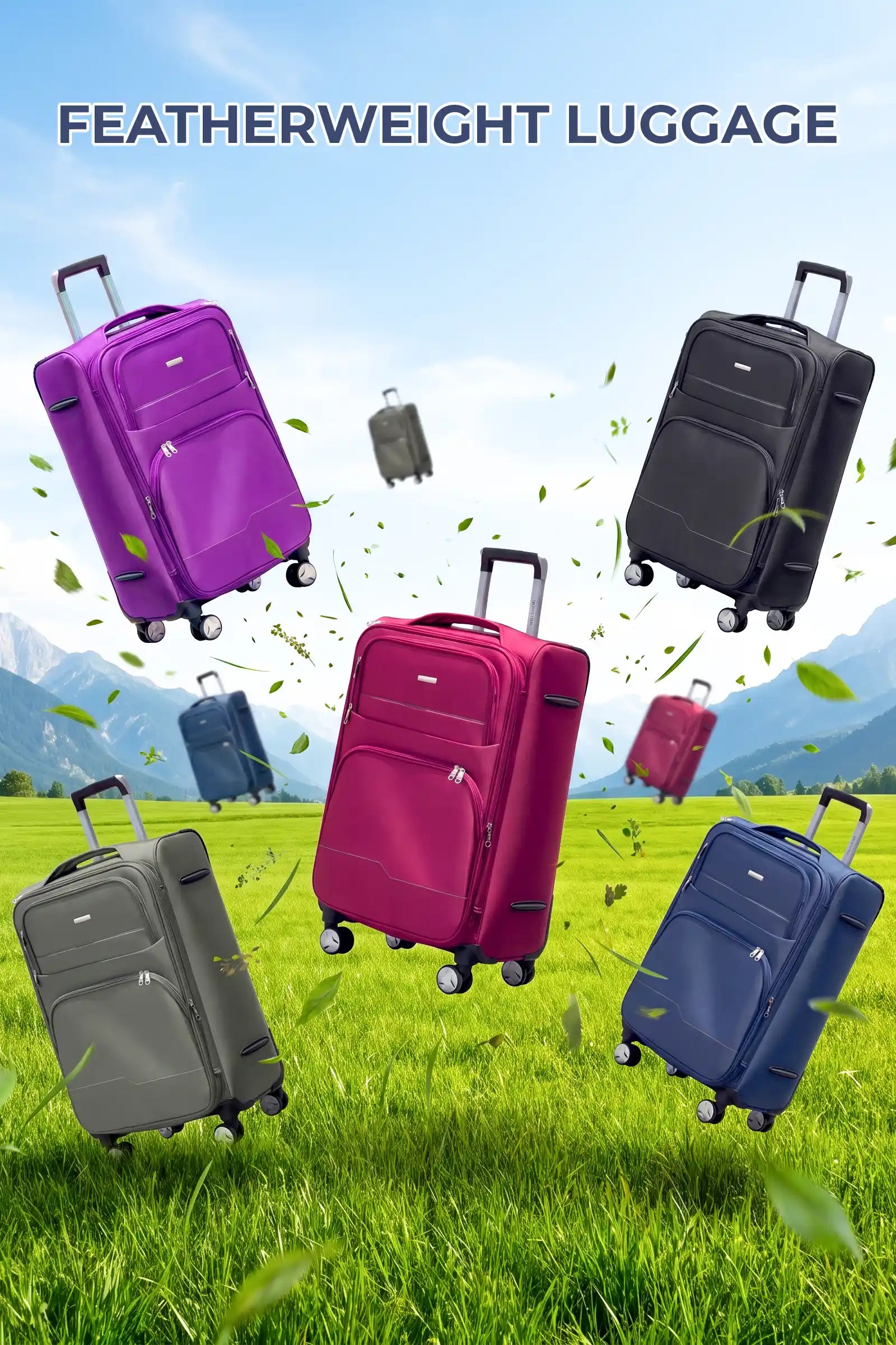 28 Inch Large Size Checked In Prestige Premium Nylon Expandable Lightweight Soft Shell Luggage Bag With Combination Lock And Telescopic Handle