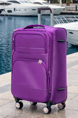 24 Inch Medium Size Checked In Prestige Premium Nylon Expandable Lightweight Soft Shell Luggage Bag With Combination Lock And Telescopic Handle