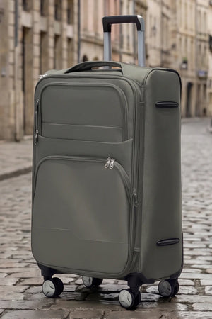 28 Inch Large Size Checked In Prestige Premium Nylon Expandable Lightweight Soft Shell Luggage Bag With Combination Lock And Telescopic Handle