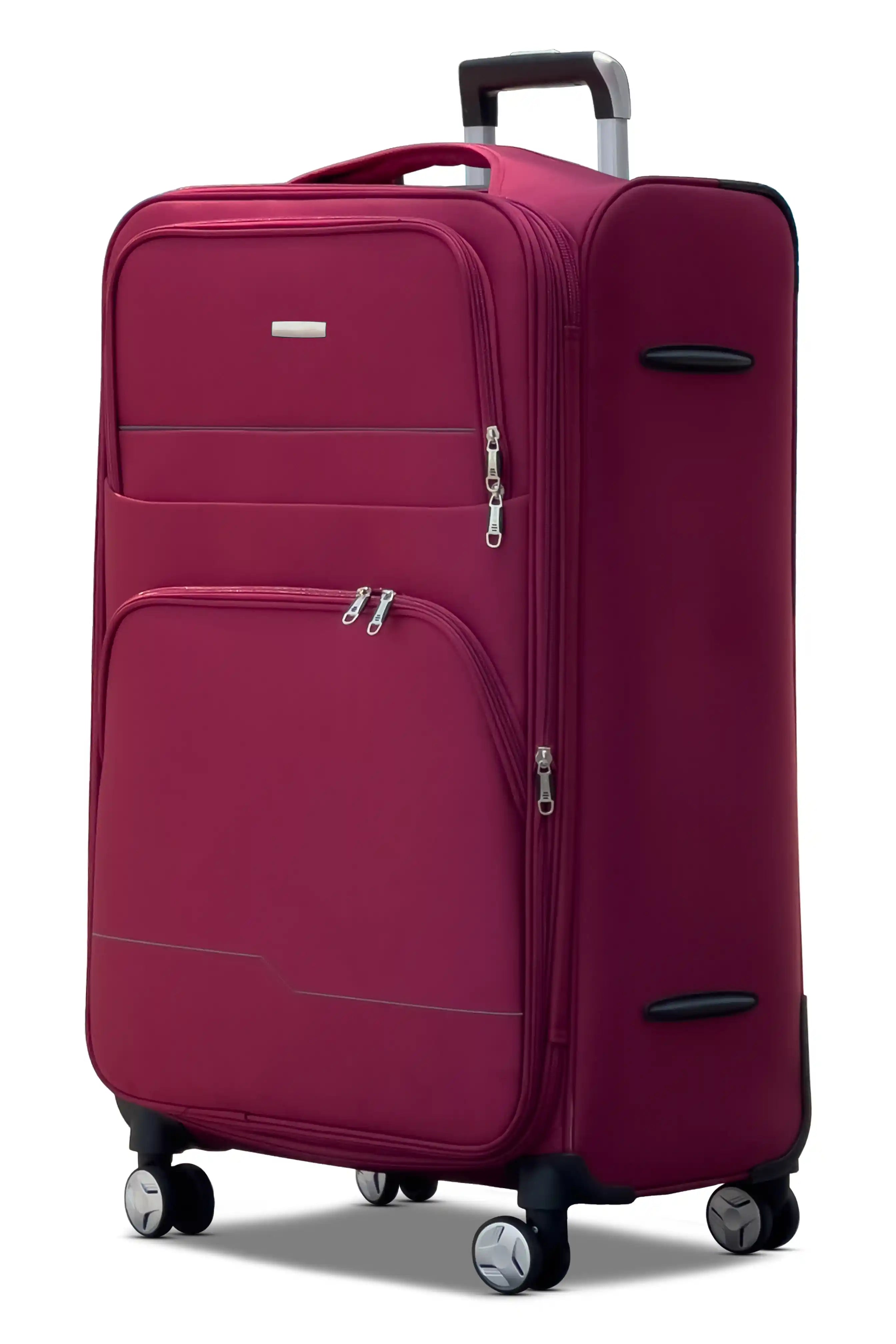 28 Inch Large Size Checked In Prestige Premium Nylon Expandable Lightweight Soft Shell Luggage Bag With Combination Lock And Telescopic Handle