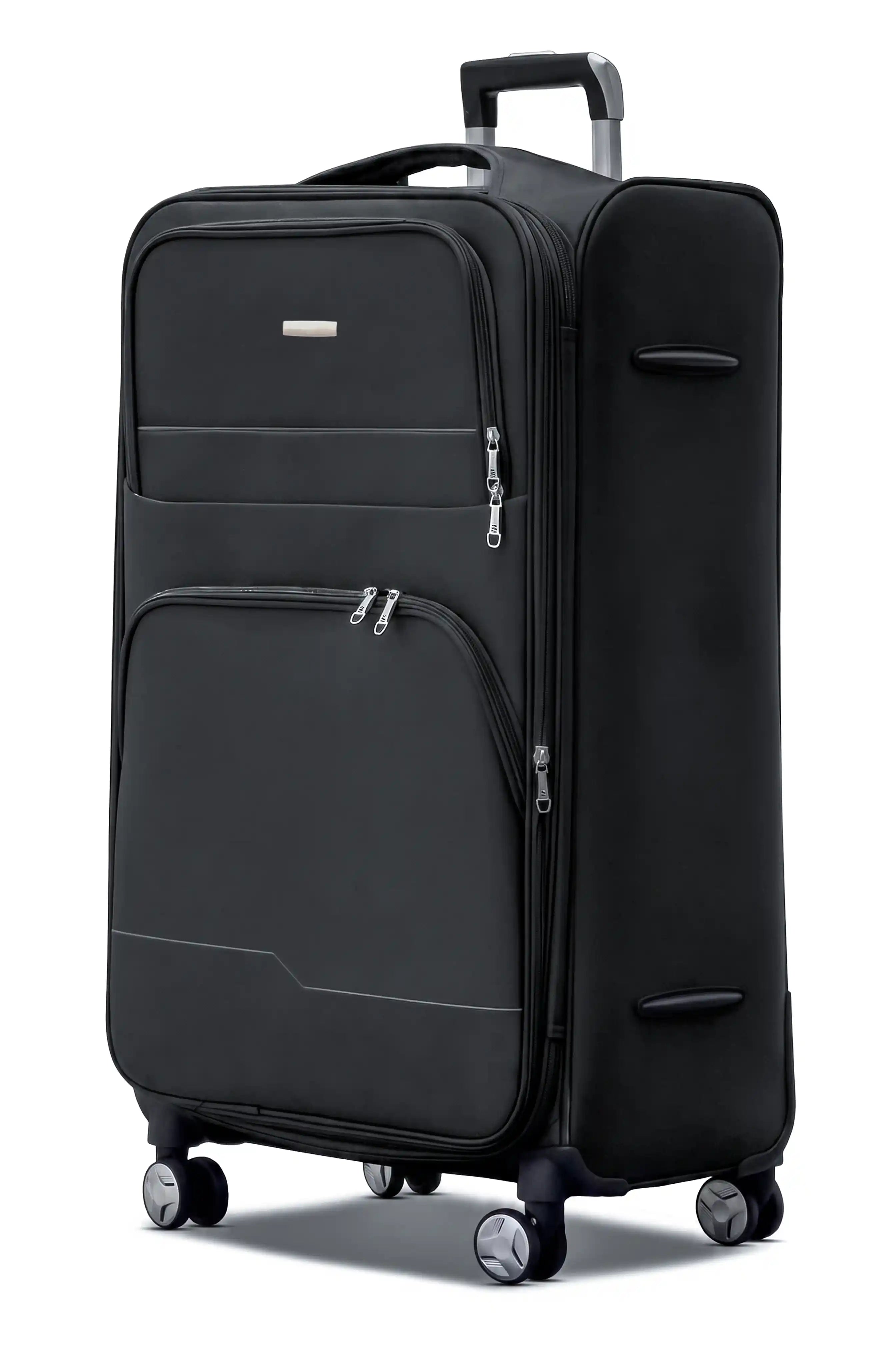 28 Inch Large Size Checked In Prestige Premium Nylon Expandable Lightweight Soft Shell Luggage Bag With Combination Lock And Telescopic Handle
