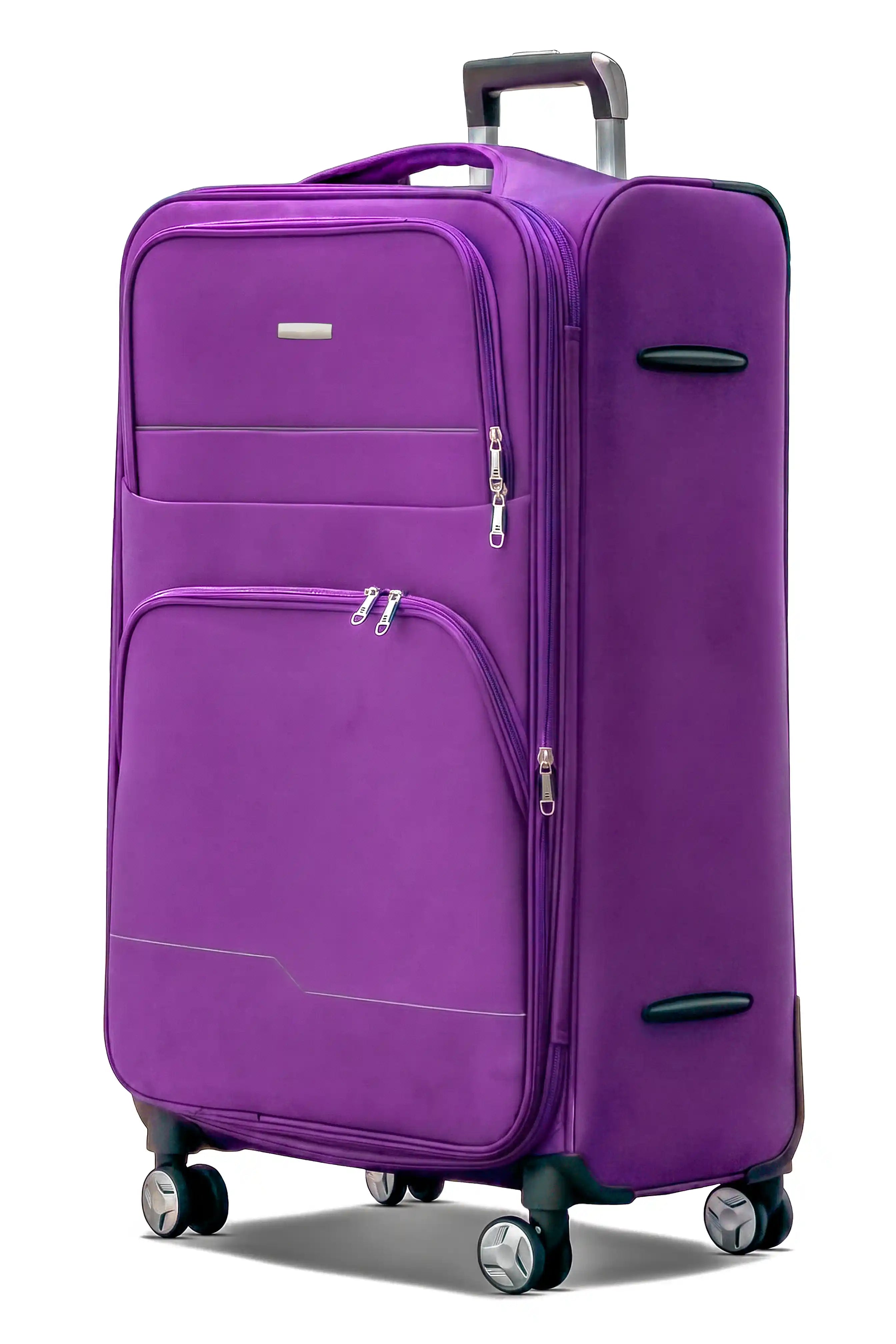28 Inch Large Size Checked In Prestige Premium Nylon Expandable Lightweight Soft Shell Luggage Bag With Combination Lock And Telescopic Handle