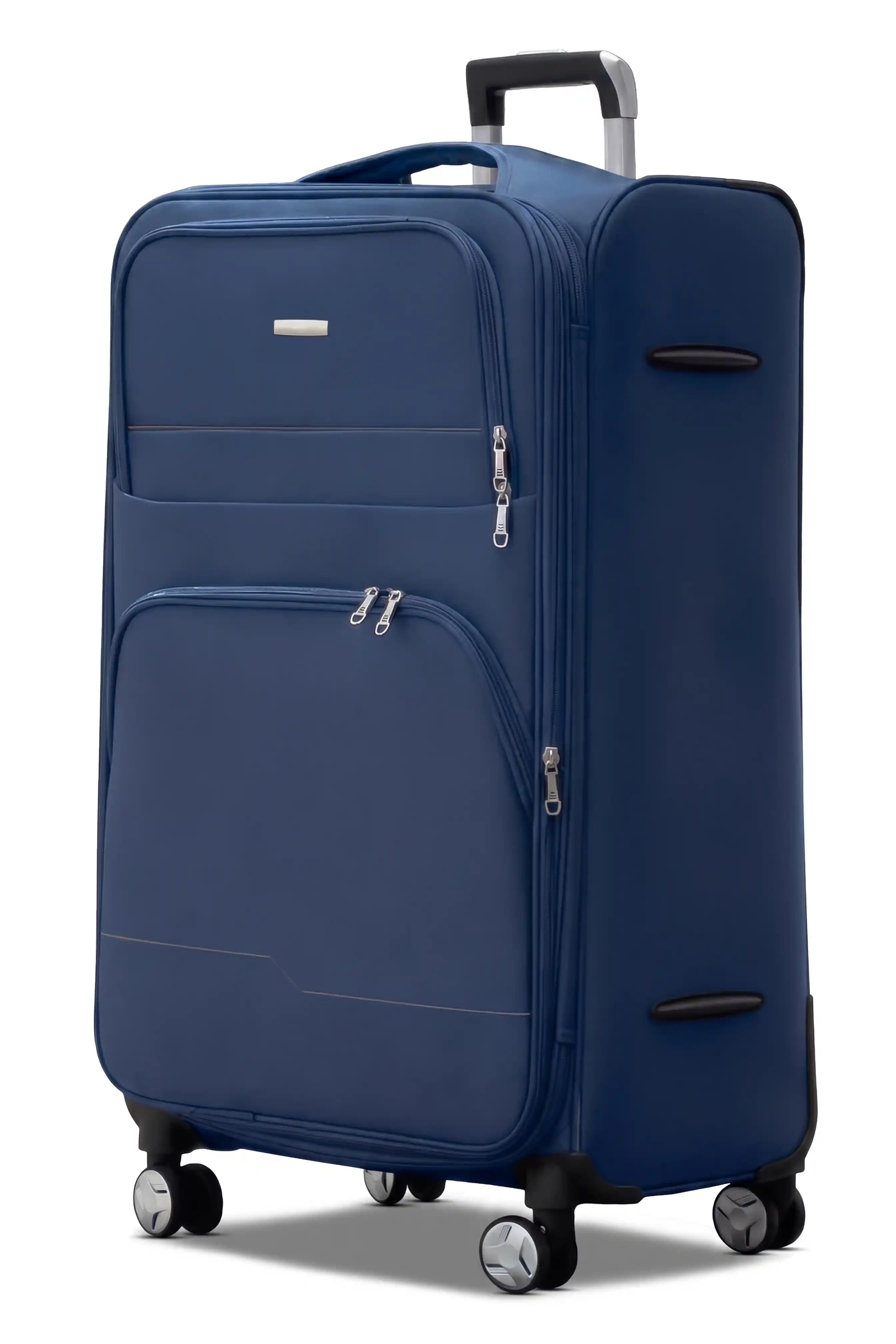 28 Inch Large Size Checked In Prestige Premium Nylon Expandable Lightweight Soft Shell Luggage Bag With Combination Lock And Telescopic Handle