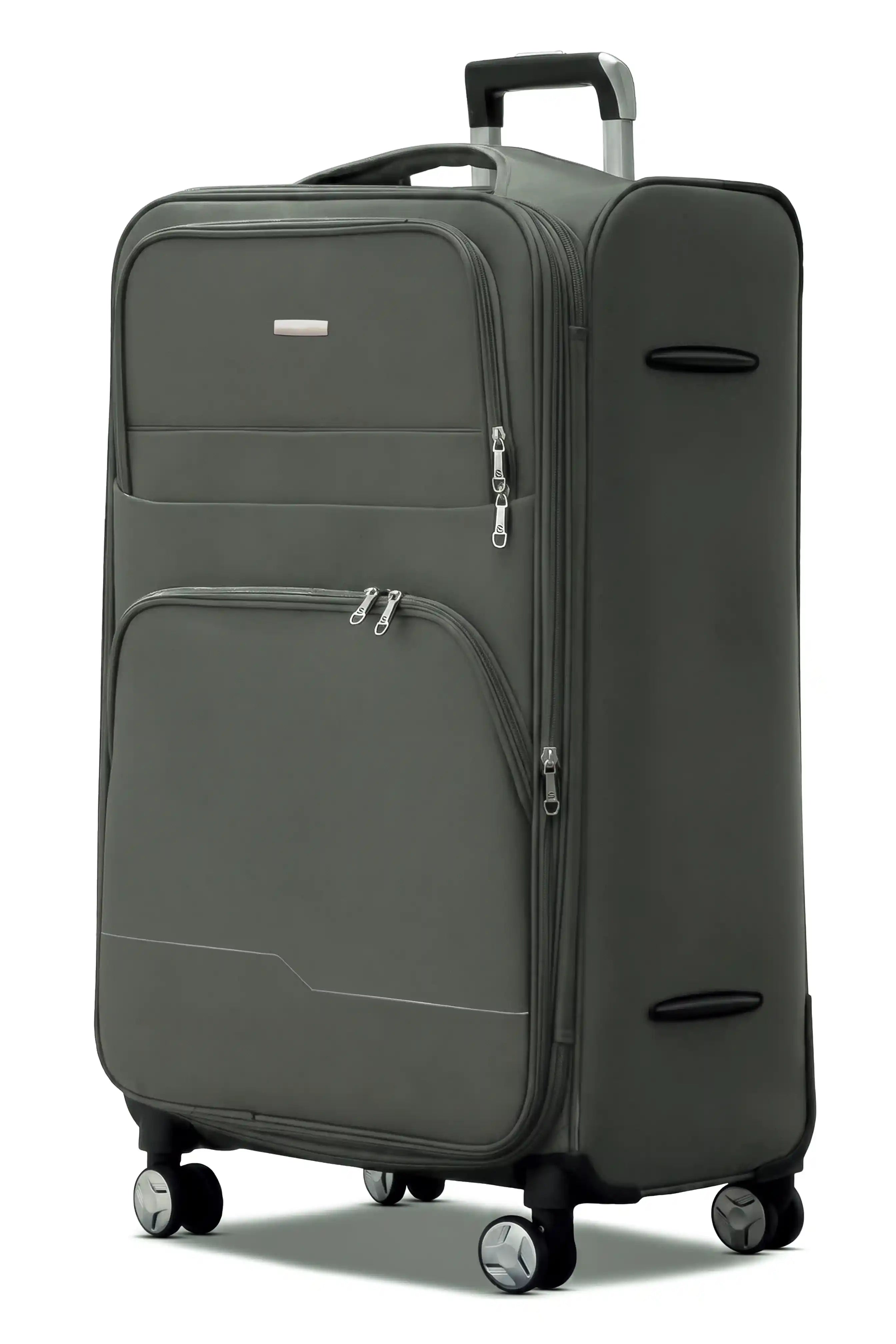 28 Inch Large Size Checked In Prestige Premium Nylon Expandable Lightweight Soft Shell Luggage Bag With Combination Lock And Telescopic Handle