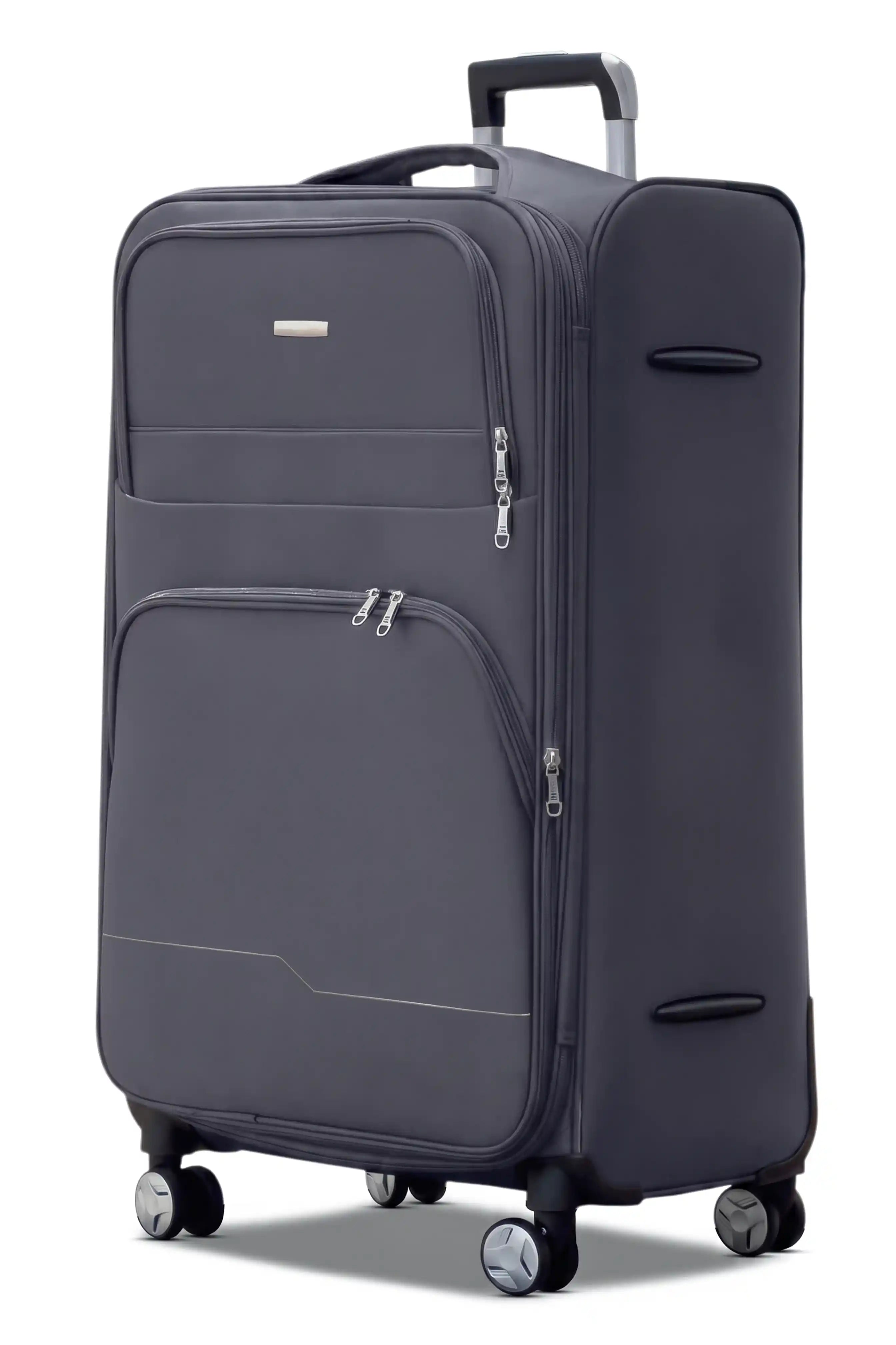 28 Inch Large Size Checked In Prestige Premium Nylon Expandable Lightweight Soft Shell Luggage Bag With Combination Lock And Telescopic Handle